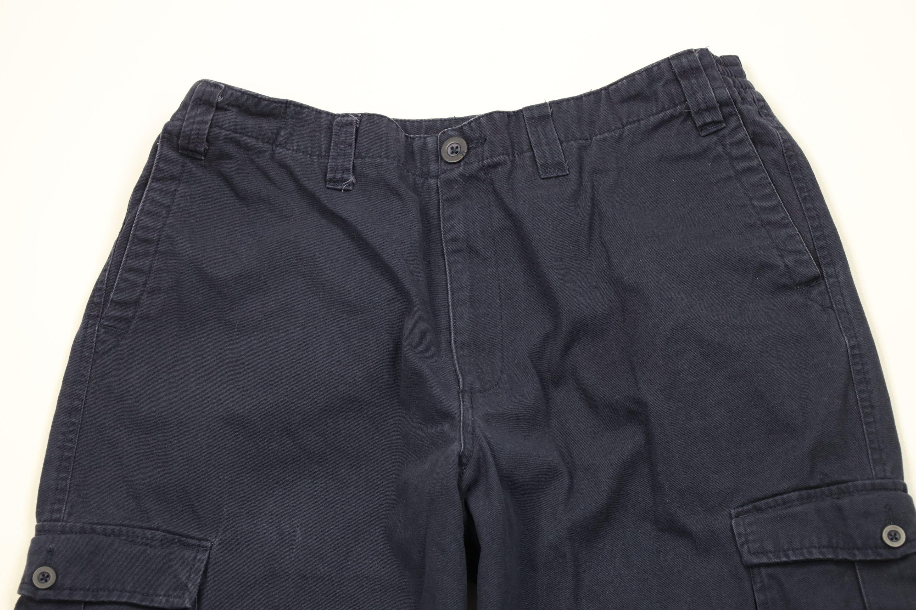 Vintage Vintage 90s Y2K Streetwear Wide Leg Cargo Pants Navy Cotton Size US 36 / EU 52 - 2 Thumbnail