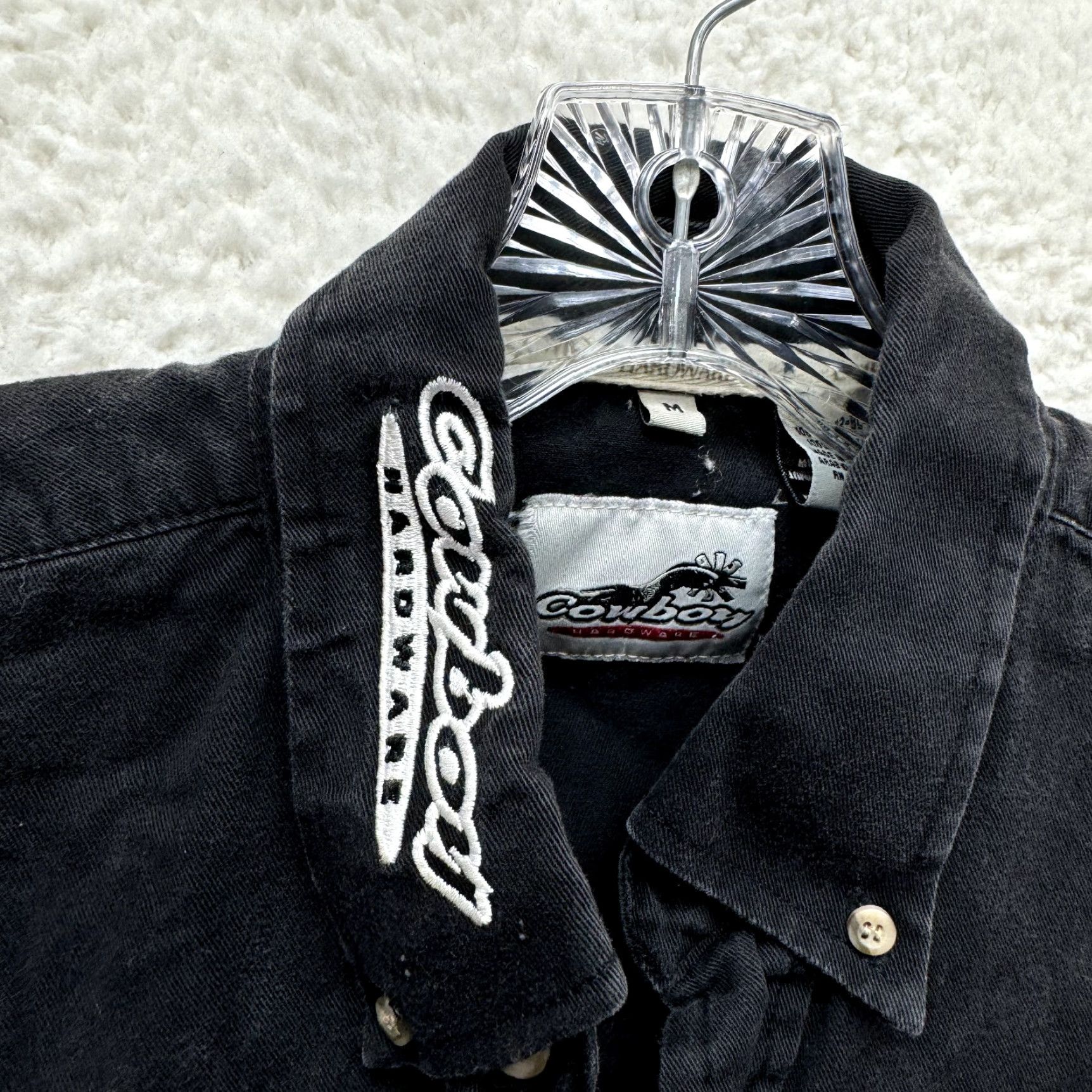 Vintage VINTAGE Cowboy Hardware Button Down Shirt Mens Black Western Rodeo Long Sleeve Medium Size US M / EU 48-50 / 2 - 4 Thumbnail