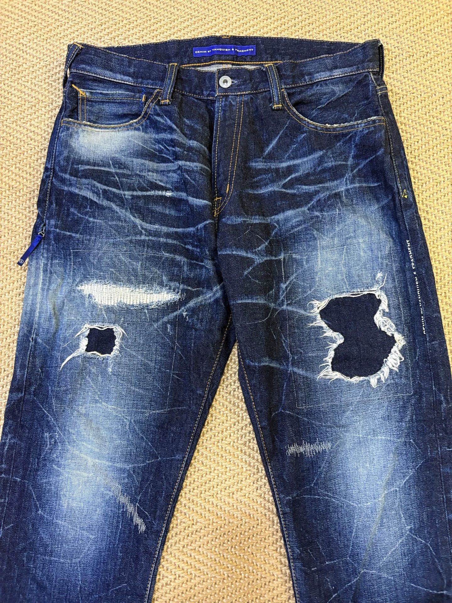 Vanquish VANQUISH x FRAGMENT W32 Jeans Near New Stone Wash Mud Punch Size US 32 / EU 48 - 3 Thumbnail