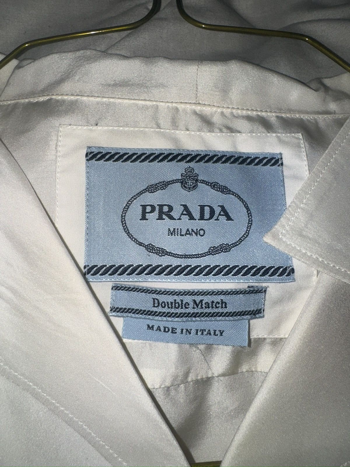 Prada Prada double match box silk shirt white W/ blue flames Size US S / EU 44-46 / 1 - 7 Thumbnail