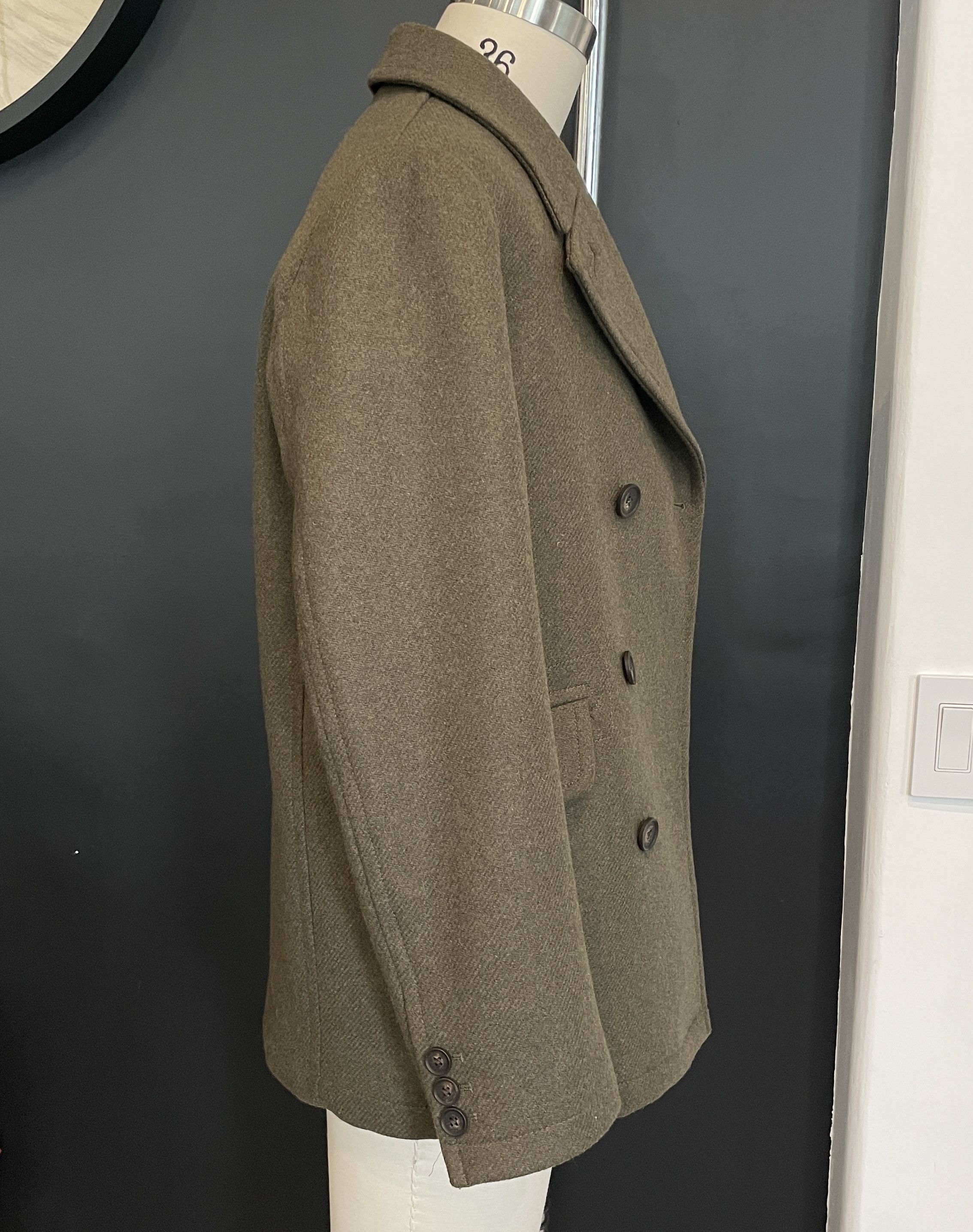 Ted Baker Ted Baker 273719 Mens Olive Green Wool Blend Peacoat Size 2 Size US M / EU 48-50 / 2 - 8 Thumbnail