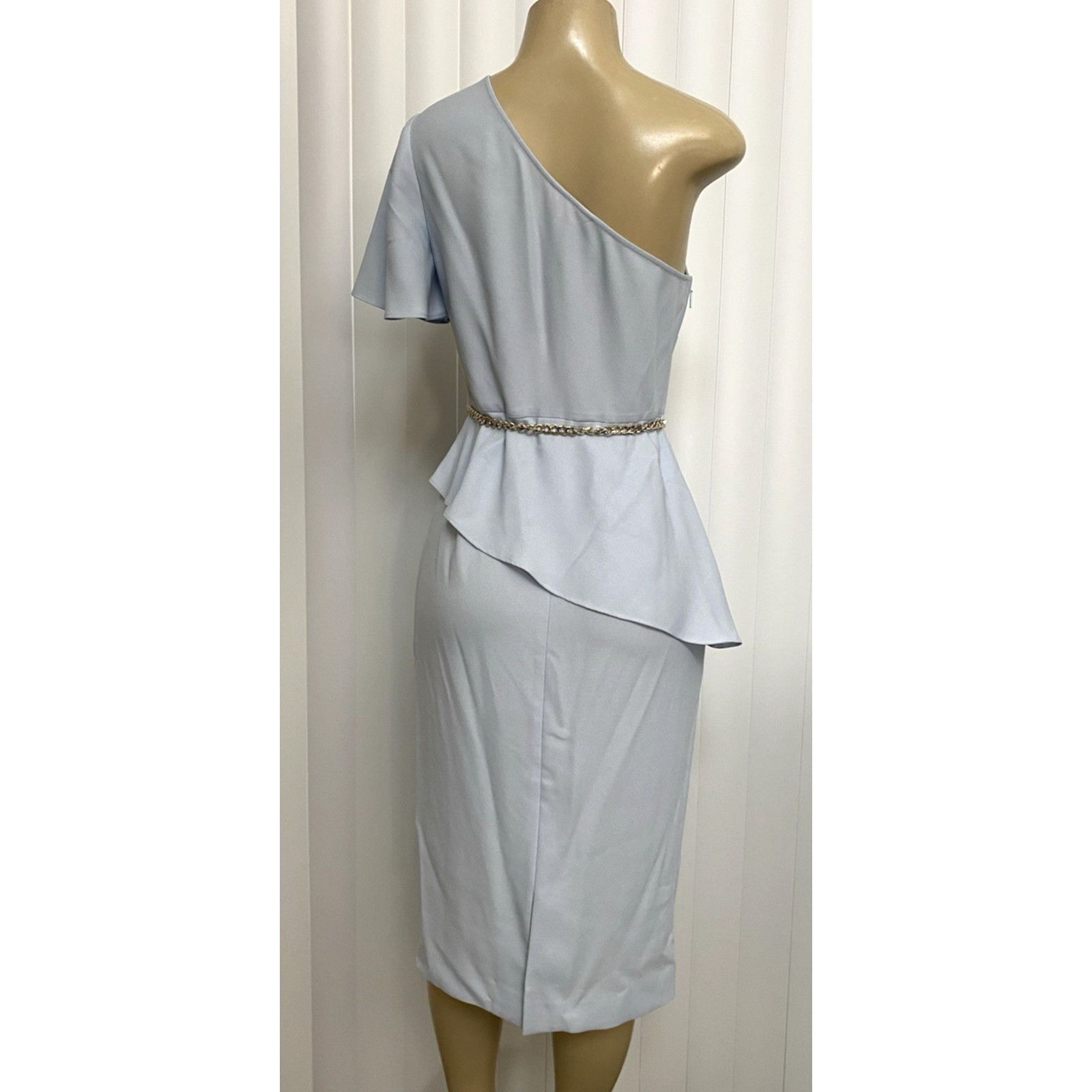 Ted Baker NWT Ted Baker Dress One Shoulder Blue Peplum Sheath Midi S Size S / US 4 / IT 40 - 3 Thumbnail