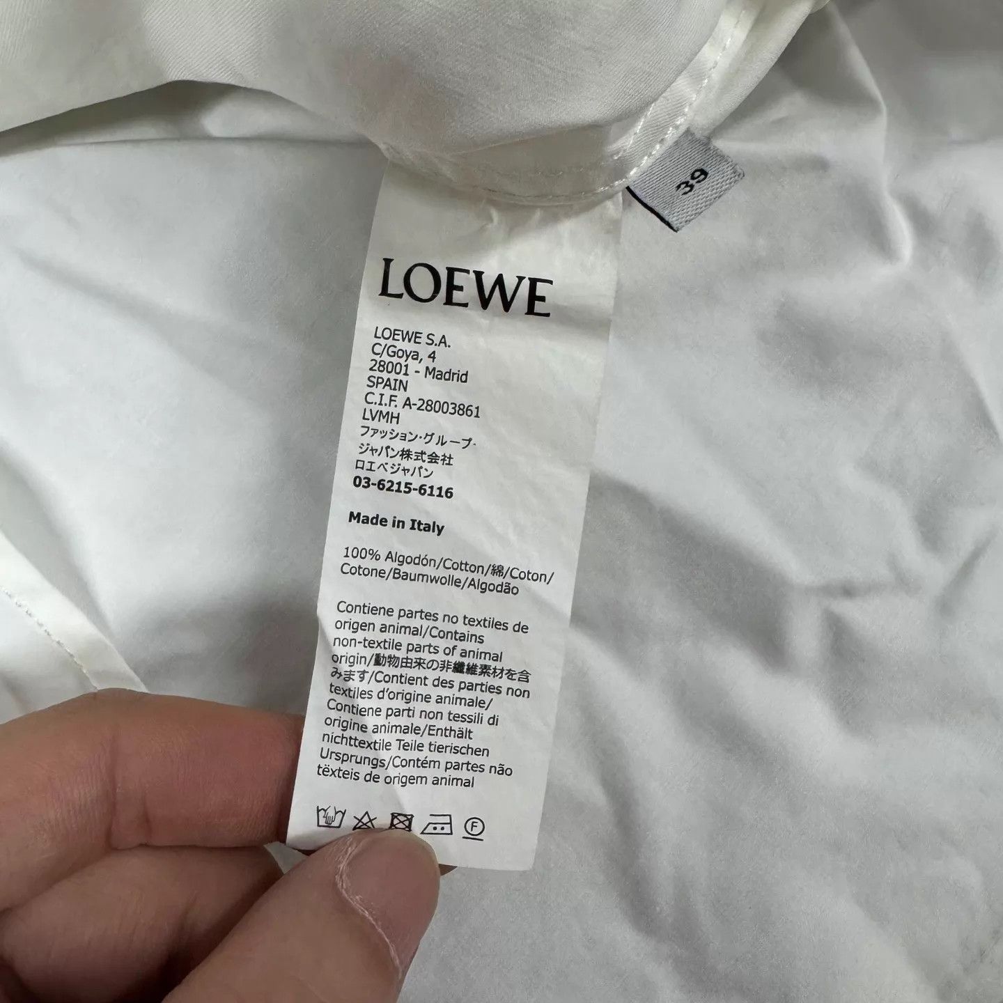 Loewe Loewe Pocket Logo White Long Sleeve Shirt 39 99New Size US M / EU 48-50 / 2 - 7 Thumbnail
