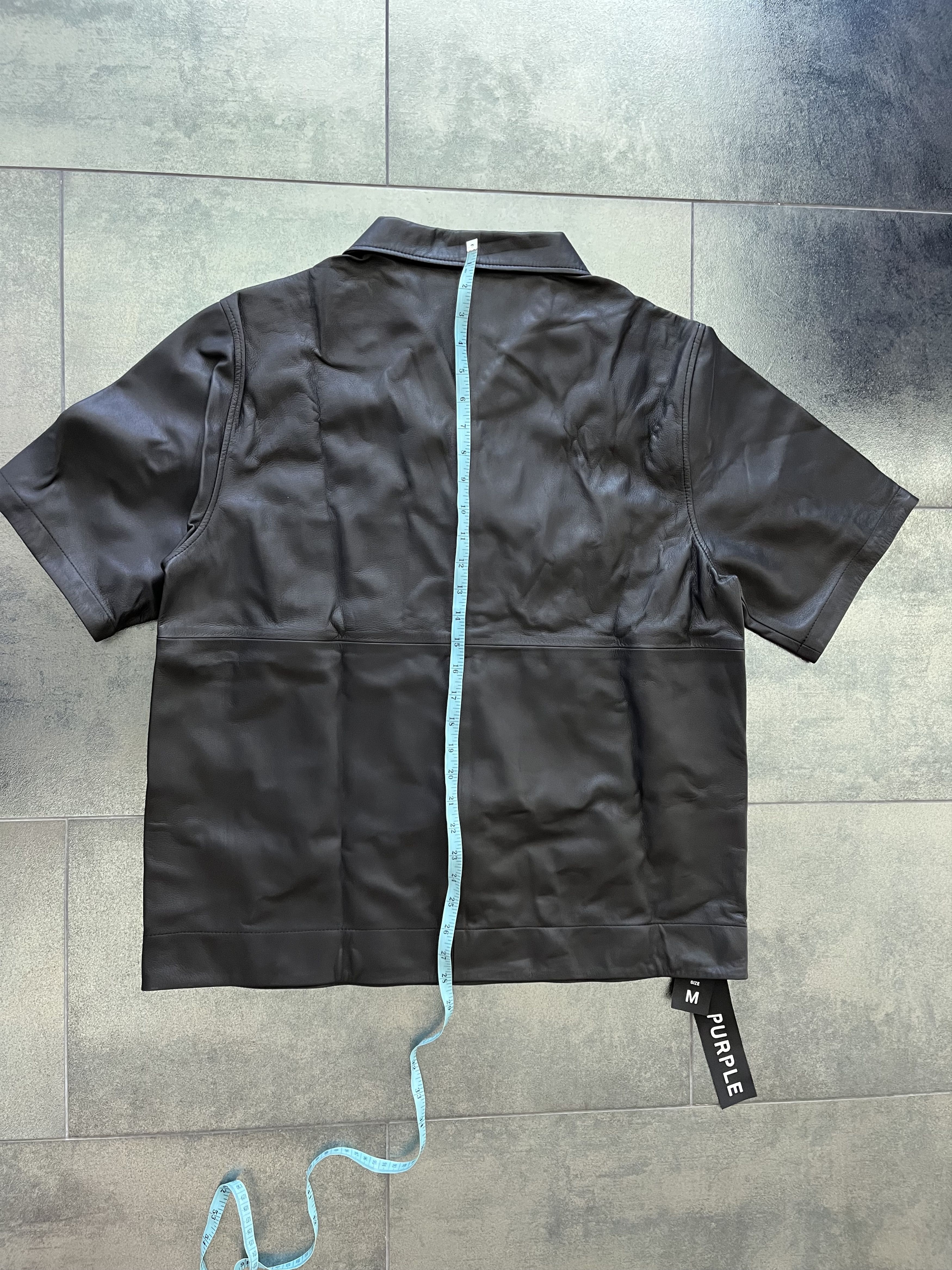 Purple Brand Leather Camp Shirt $1250 Size US M / EU 48-50 / 2 - 9 Thumbnail