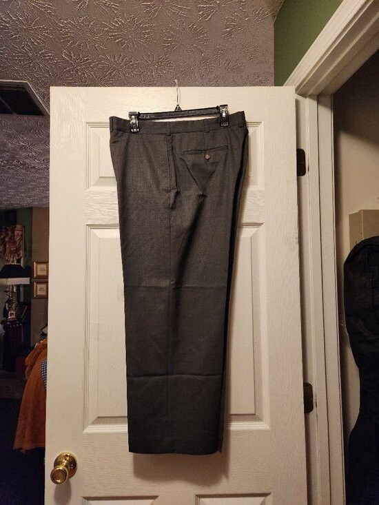 Lands' End Lands' end men's gray 100%wool dress pants size: 37/27 Size 36R - 1 Thumbnail