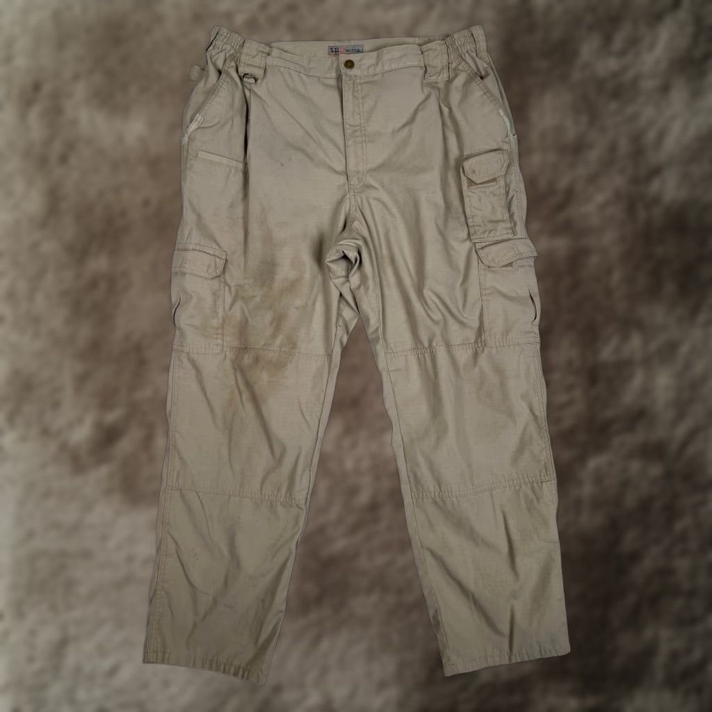 Vintage 5.11 Tactical Cargo Pants 44x32 Beige Tan Ripstop Cotton Straight Regular Mens Pants Size US 44 / EU 60 - 1 Thumbnail