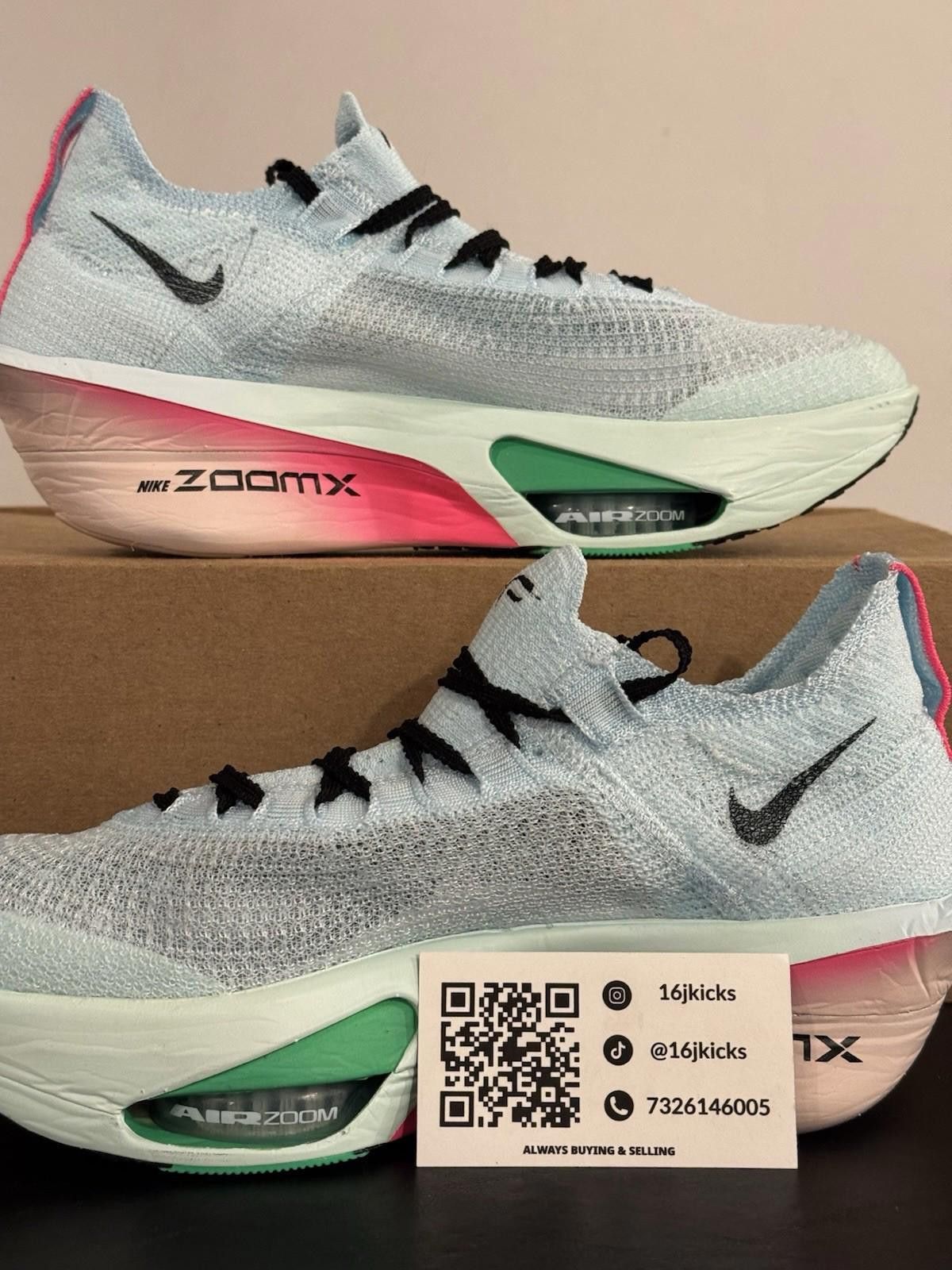 Nike Nike Air Zoom Alphafly Next% 3 Glacier Blue Black Mint Foam Size US 9 / EU 42 - 2 Thumbnail