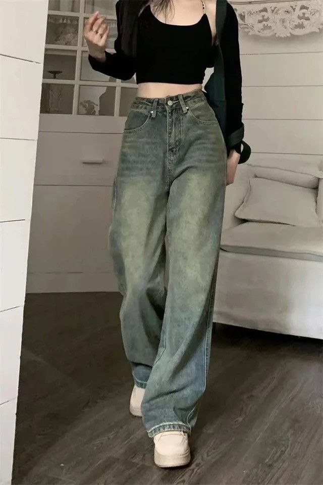 Y2K Baggy Casual Wide Leg Jeans Women Streetwear All-Match