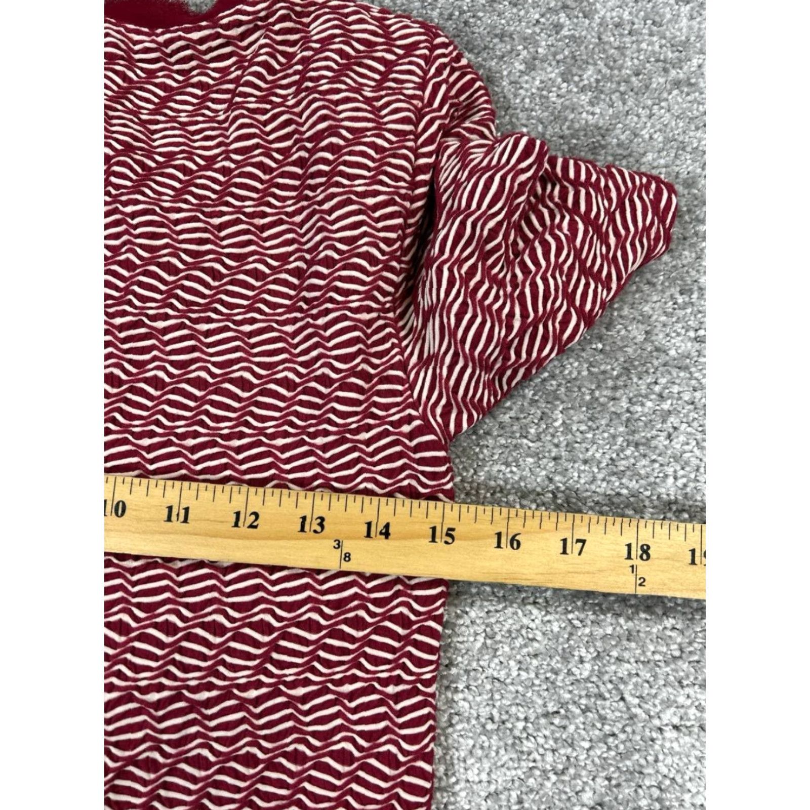 Vintage Maeve Dress Womens XS Red Knit Blouson Short Sleeve Striped A-Line Casual Size XS / US 0-2 / IT 36-38 - 6 Thumbnail