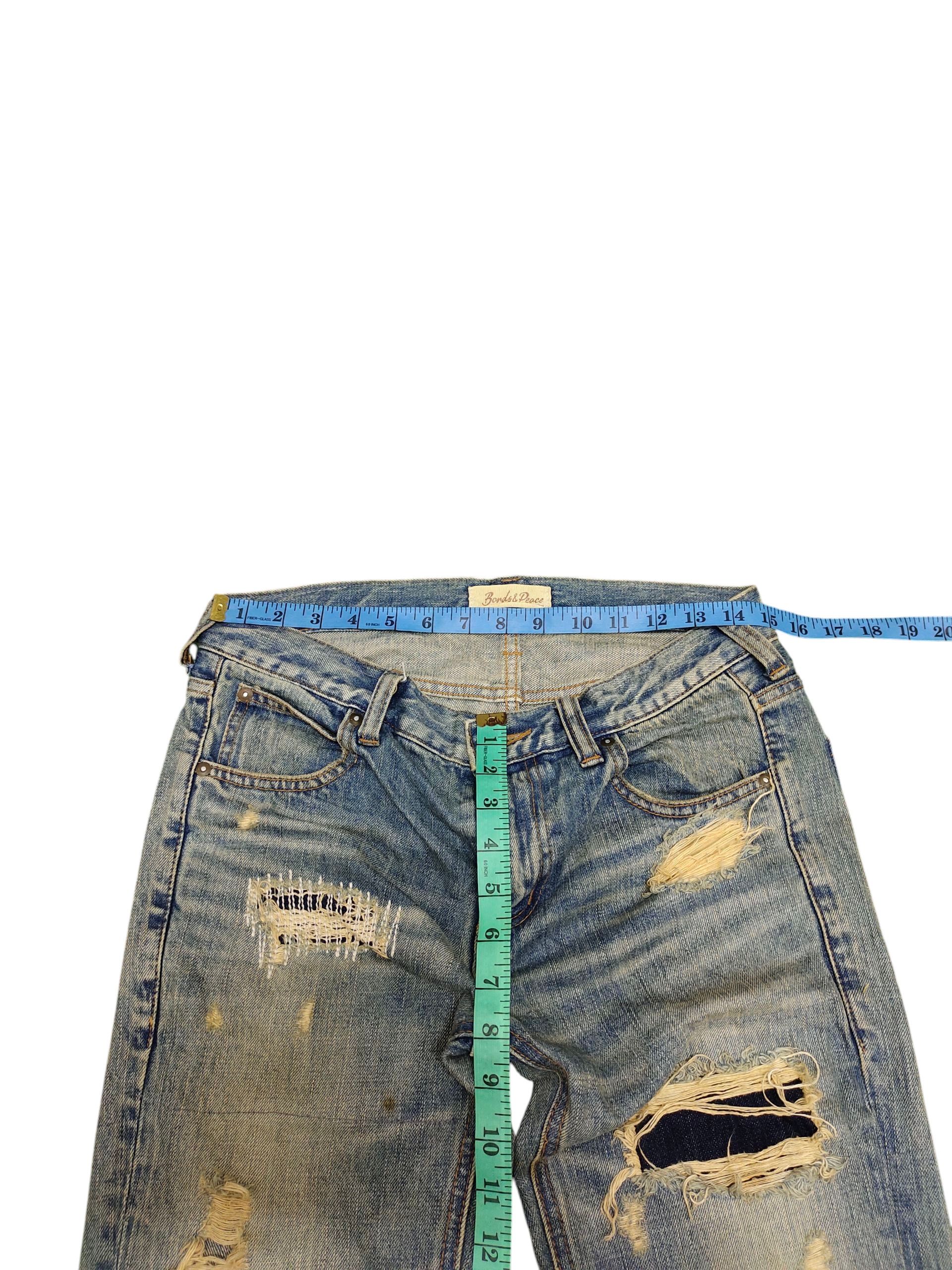 If Six Was Nine Flare Jeans Bonds & Peace Patchwork Distress Denim Bootcut Size US 31 - 13 Thumbnail