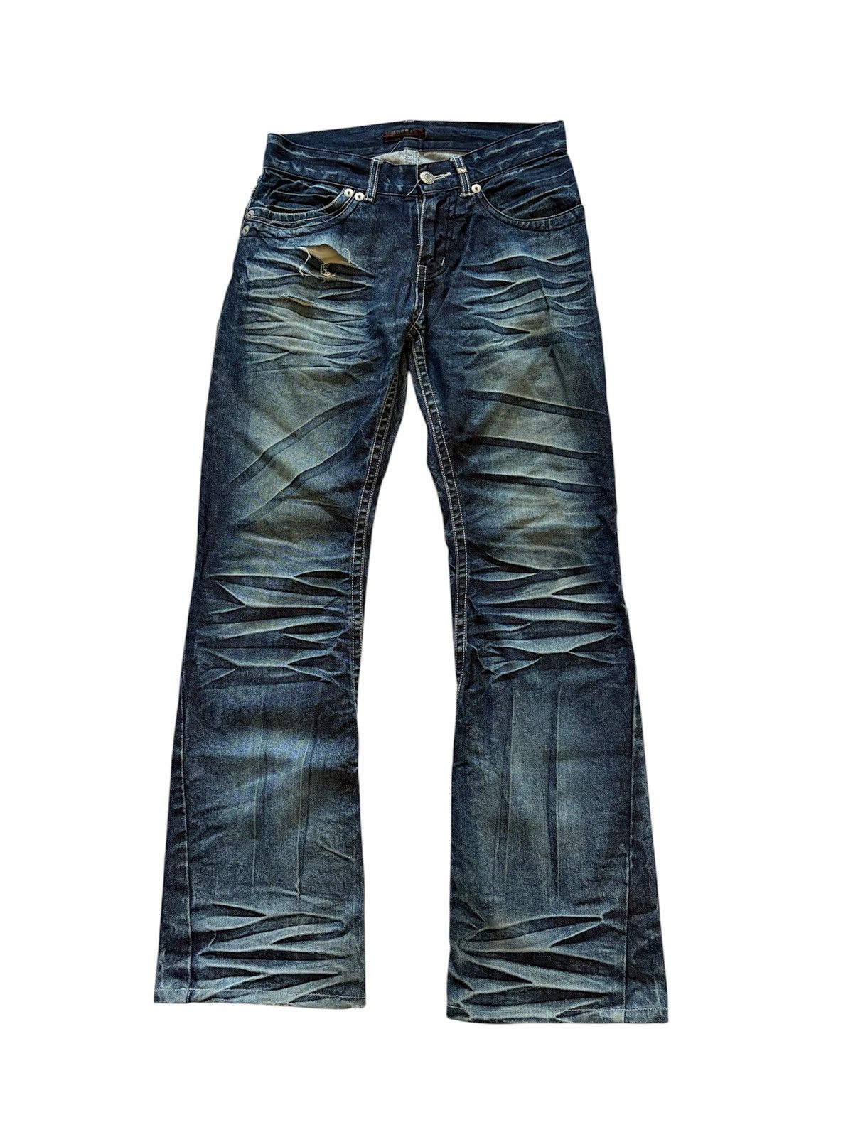 Morgan Homme MORGAN HOMME FLARE BLEACH DISTRESSED JEANS Size US 30 / EU 46 - 1 Thumbnail