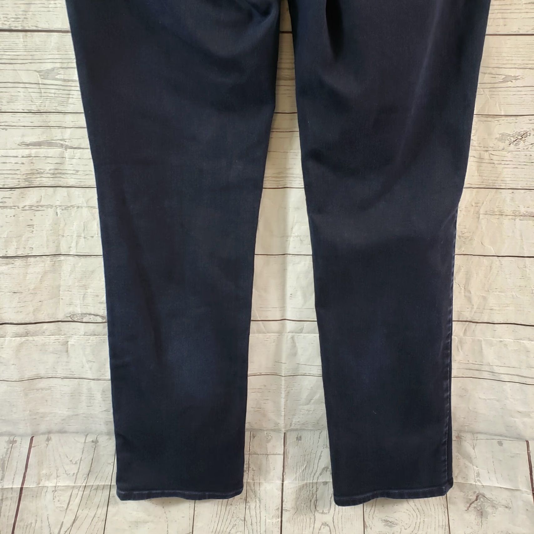 NYDJ NYDJ Womens Straight Jeans Sz 8 Blue Dark Wash Mid Rise Vintage No 30.5in Inseam Womens Jeans Size 30" / US 8 / IT 44 - 5 Thumbnail