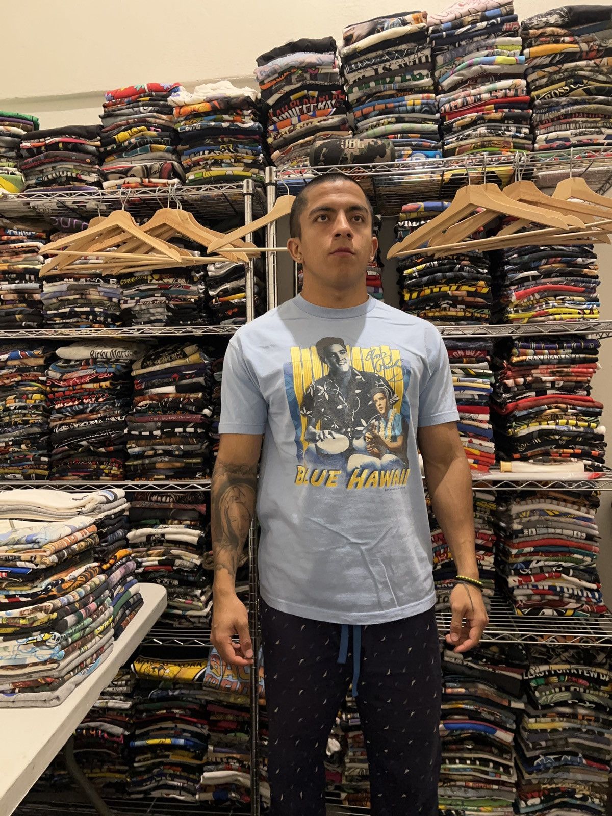 Band Tees 90s Elvis Presley Blue Hawaii Tee Size US L / EU 52-54 / 3 - 2 Thumbnail