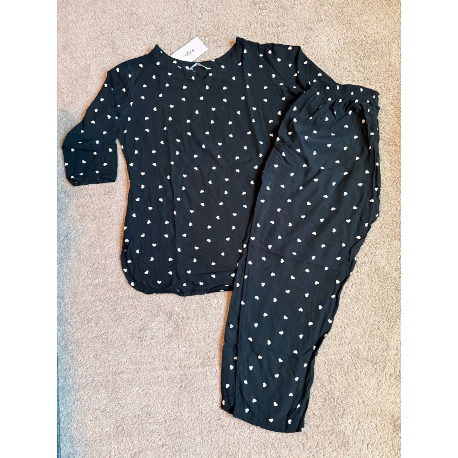 & Other Stories Black Heart-Print Tunic Set Size M / US 6-8 / IT 42-44 - 1 Thumbnail