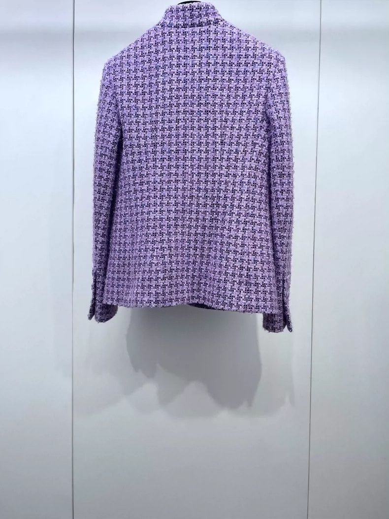 Chanel Chanel 24A high-grade purple glitter soft tweed woven jack Size XS / US 0-2 / IT 36-38 - 2 Thumbnail