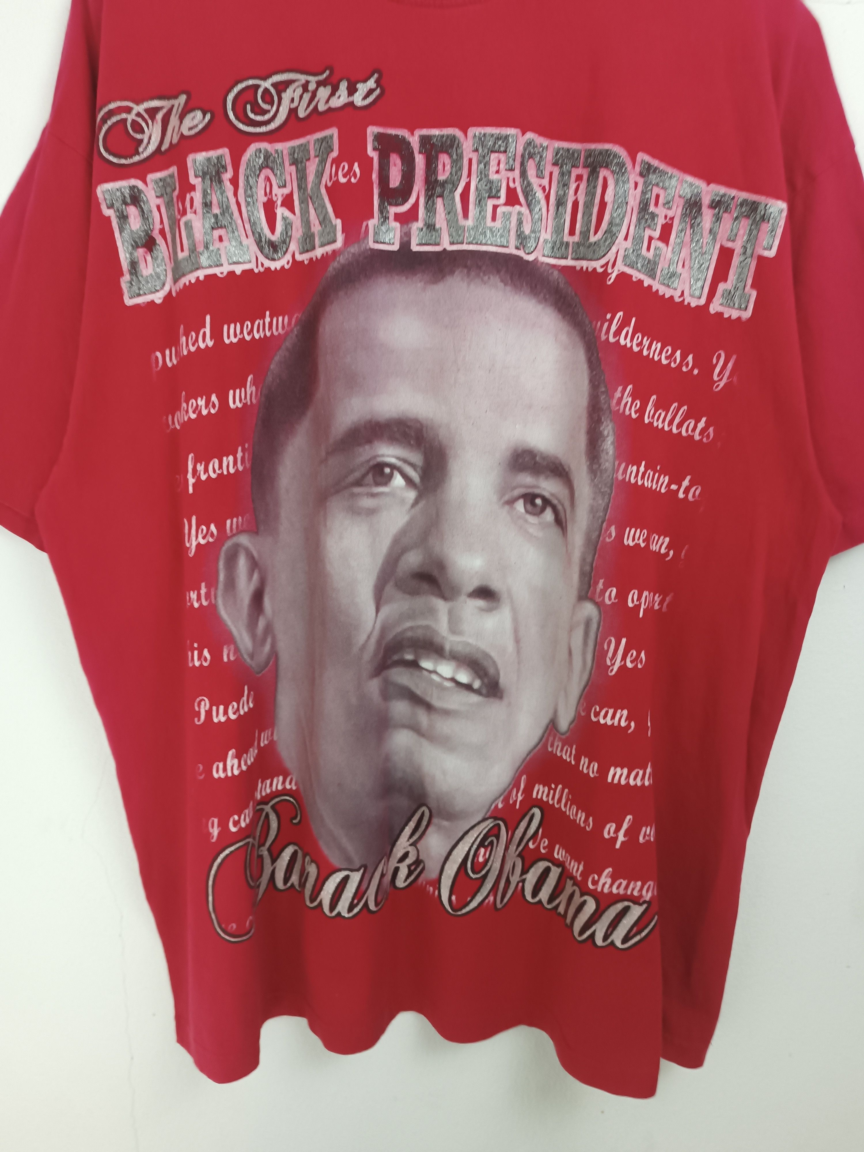 Vintage VINTAGE 2008 THE FIRST BLACK PRESIDENT OBAMA VERY RARE PIECE Size US XXL / EU 58 / 5 - 10 Thumbnail