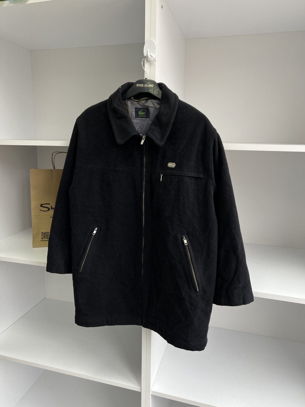 Lacoste × Vintage Lacoste Vintage Wool Bomber Jacket Lined Dark Navy Size US M / EU 48-50 / 2 - 3 Thumbnail