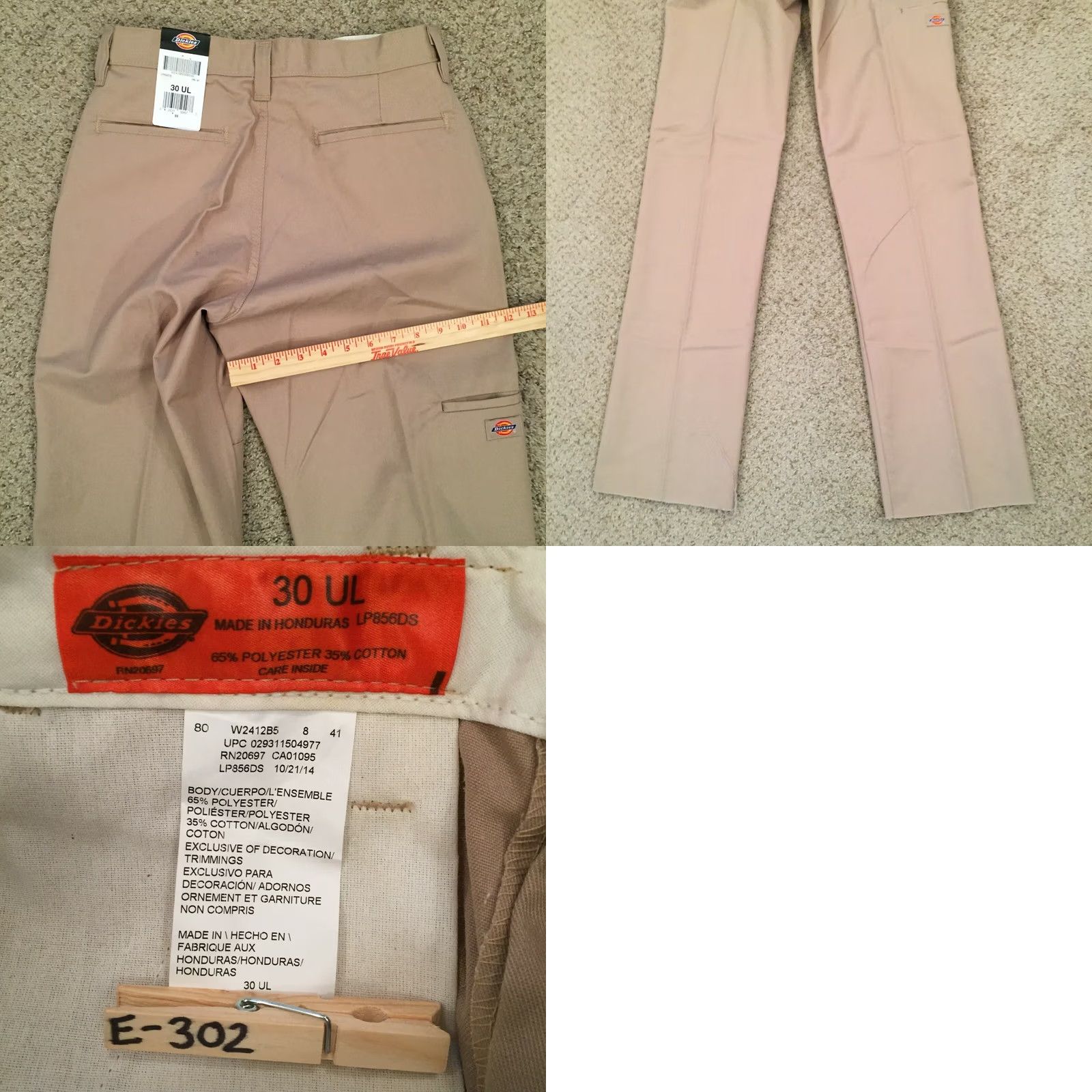 Dickies Dickies Pants Mens 30 Beige Flat Front Chino Straight Leg Workwear Regular Inseam 38in Size 30 Pants Mens Beige Dickies Unfinished Hem New Size US 30 / EU 46 - 8 Thumbnail