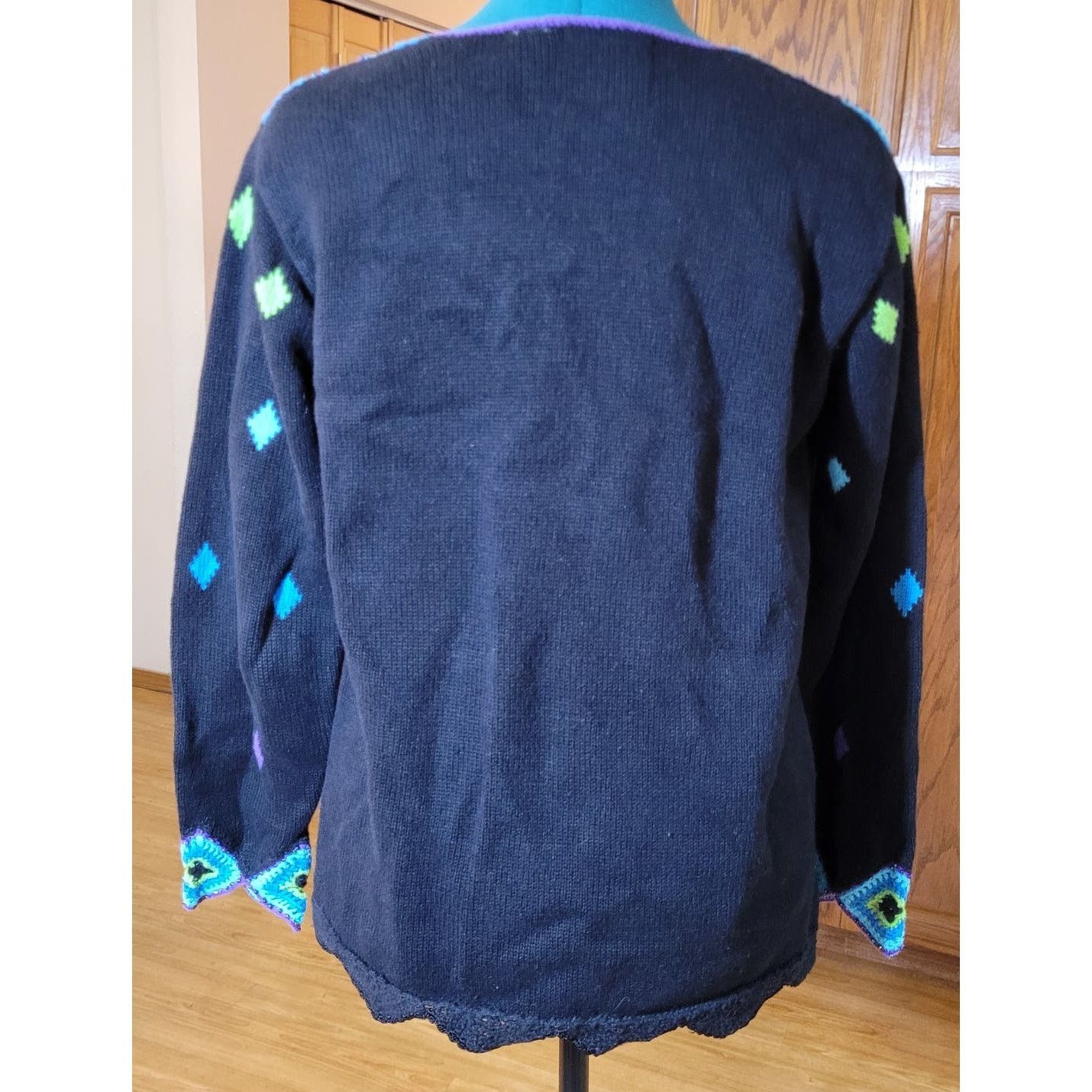 Other Storybook Knits Cardigan Sweater Women's S Crochet Black Size S / US 4 / IT 40 - 6 Thumbnail