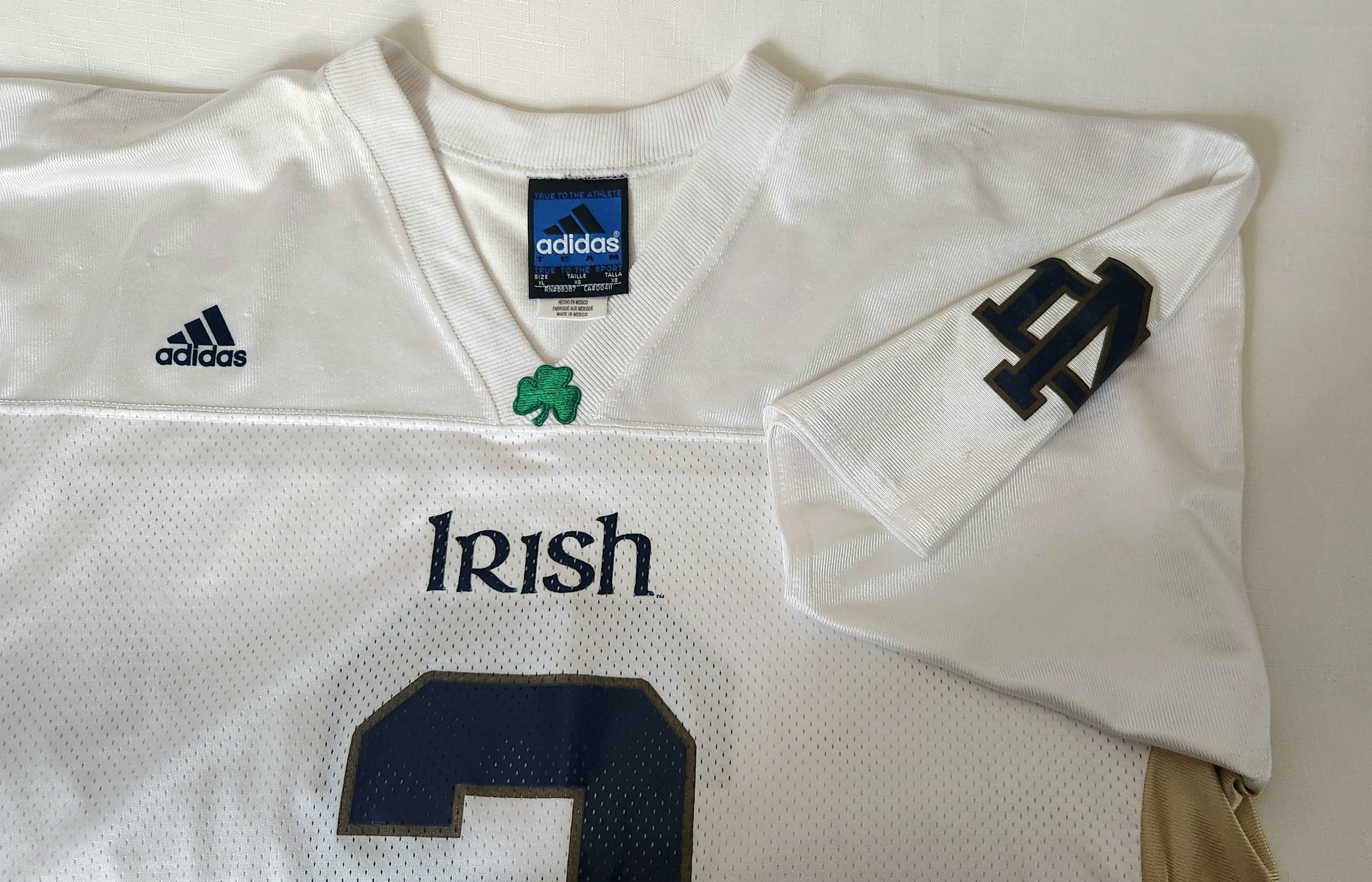 NOTRE DAME Adidas Vintage #3 JOE MONTANA Authentic Jersey XL