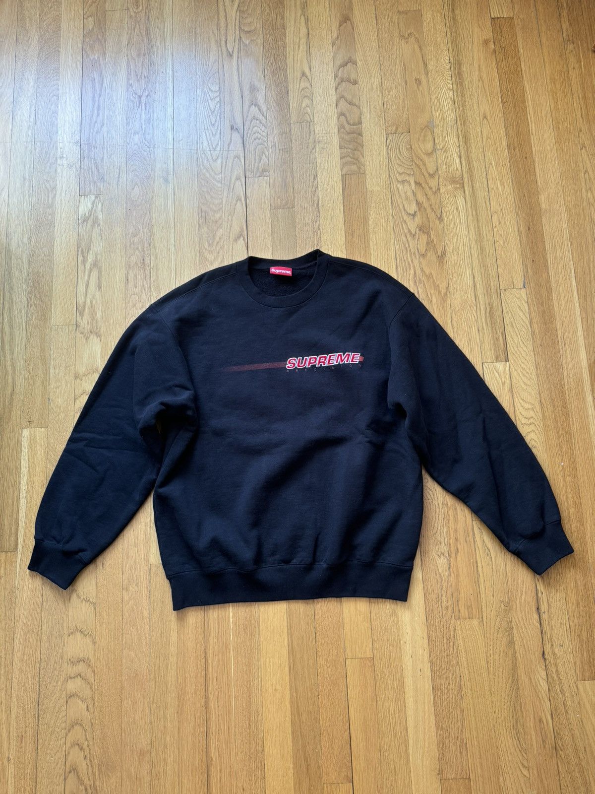 Supreme (SS21) Supreme Precision Crewneck - Black Size XL | Grailed