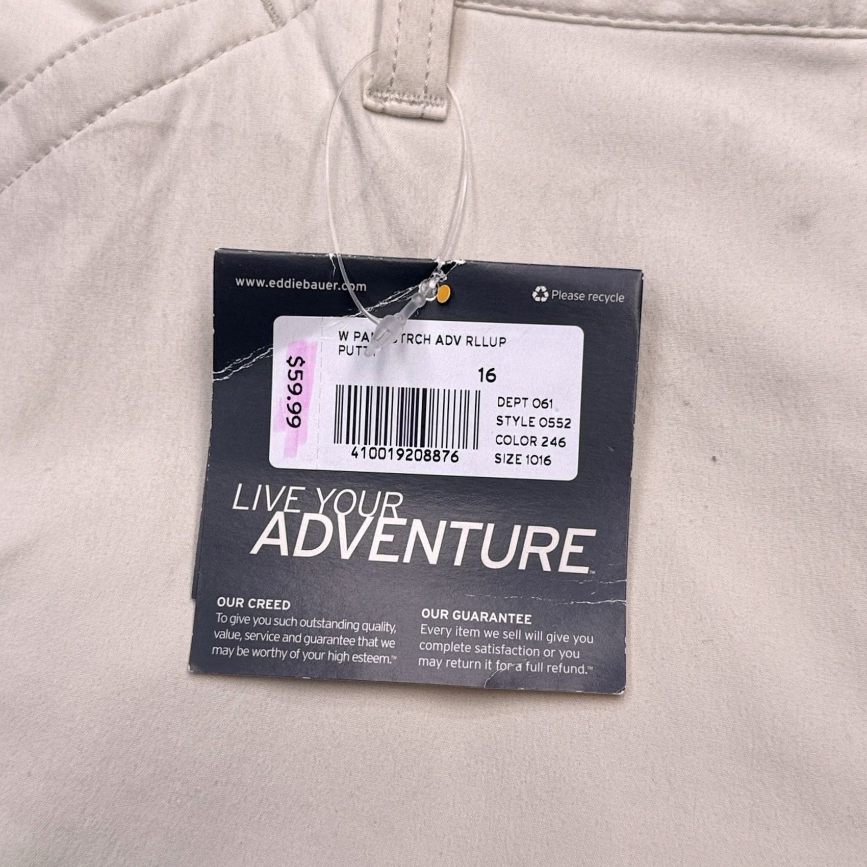Eddie Bauer Eddie Bauer Travex Pants Womens 16 Tan Mid Rise Stretch New Casual Straight Cargo Hiking Fall Spring Summer Winter Men/Women? Size 38" / US 16 / IT 52 - 4 Thumbnail