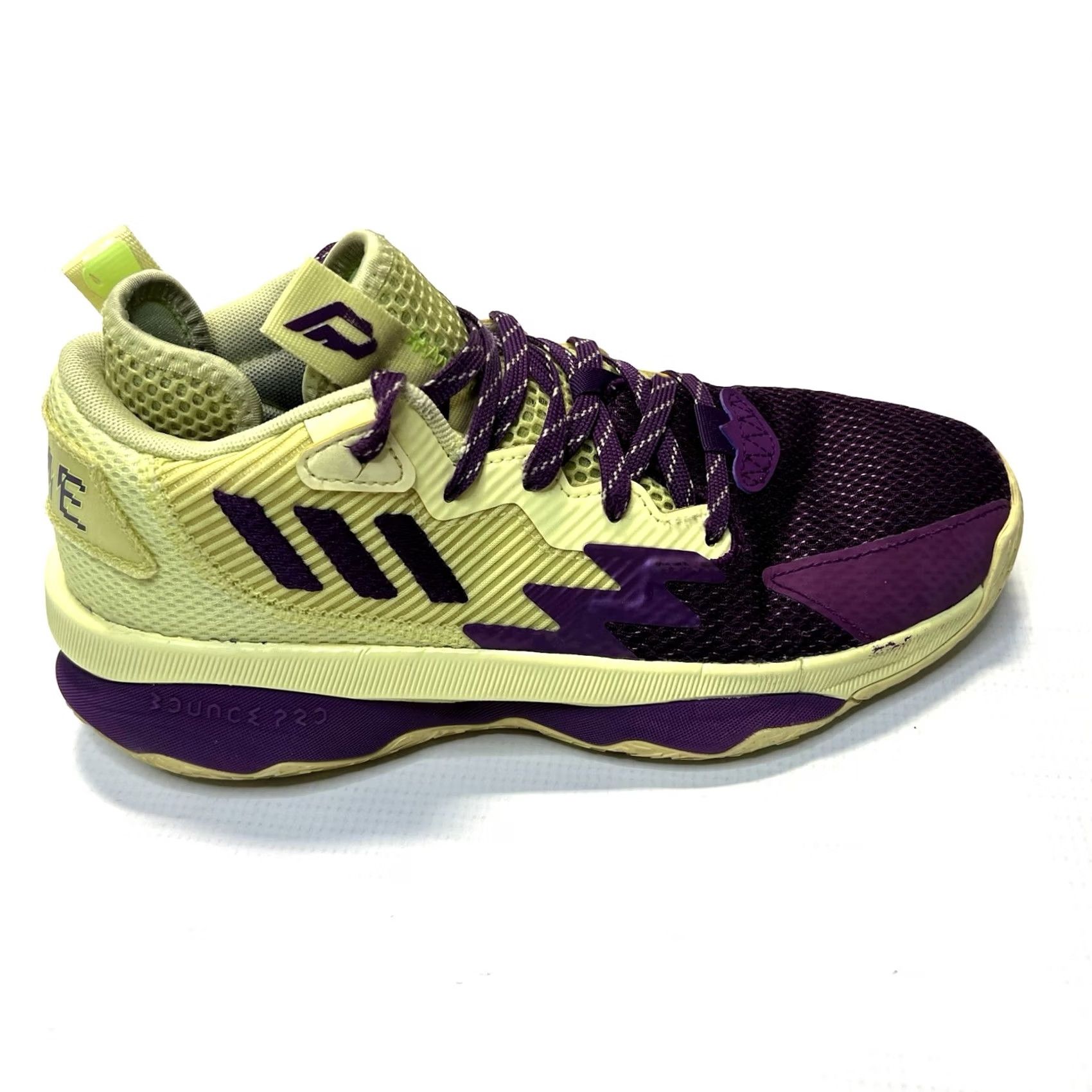 Adidas Adidas Dame 8 Dame Time Athletic Sneakers Mens Size 6 Colorblock Yellow Tint / Glory Purple / Signal Green Street Wear Size US 6 / EU 39 - 6 Thumbnail