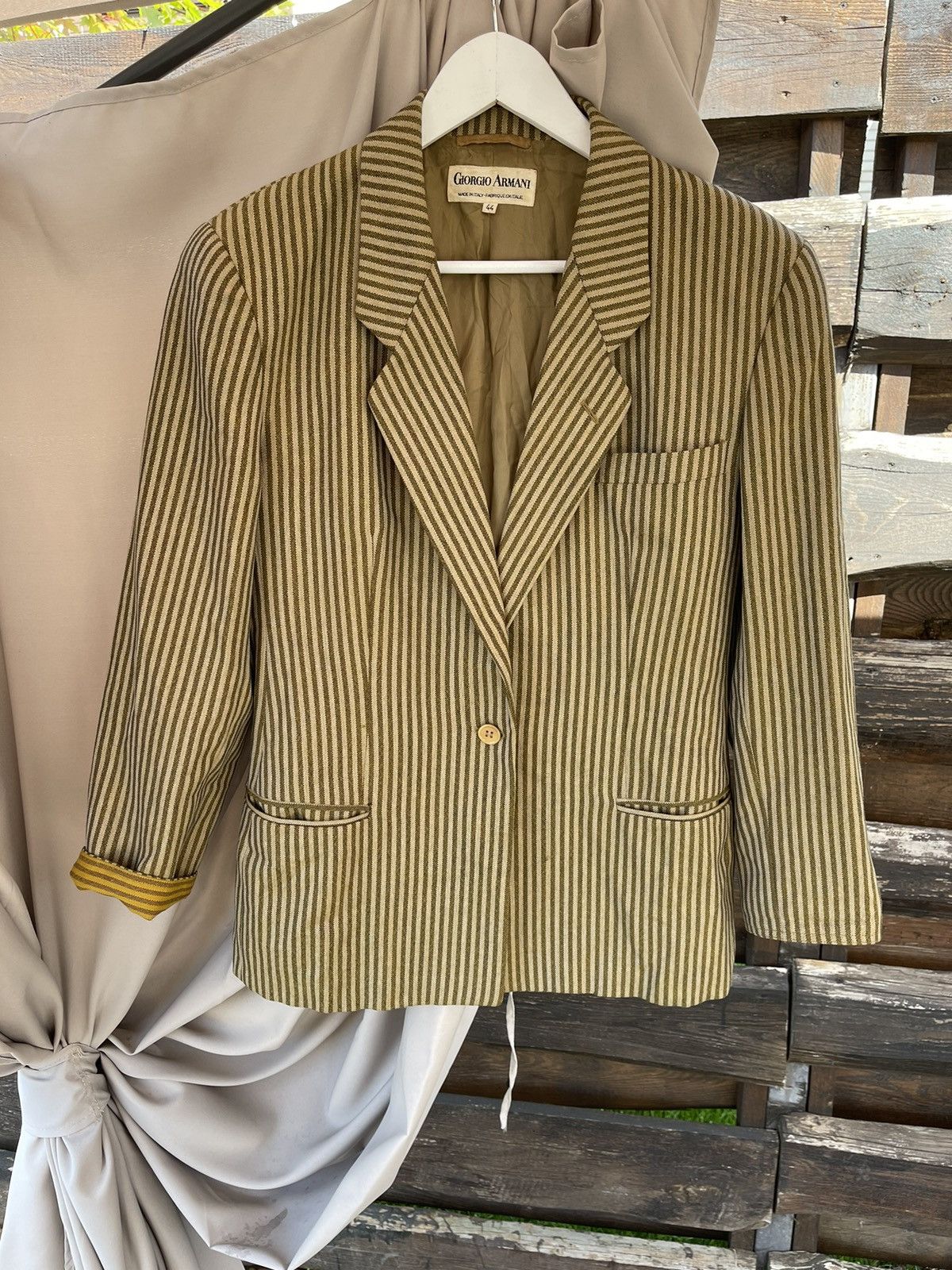 Giorgio Armani 80’s Giorgio Armani vintage striped cocktail blazer rare Size 44R - 3 Thumbnail