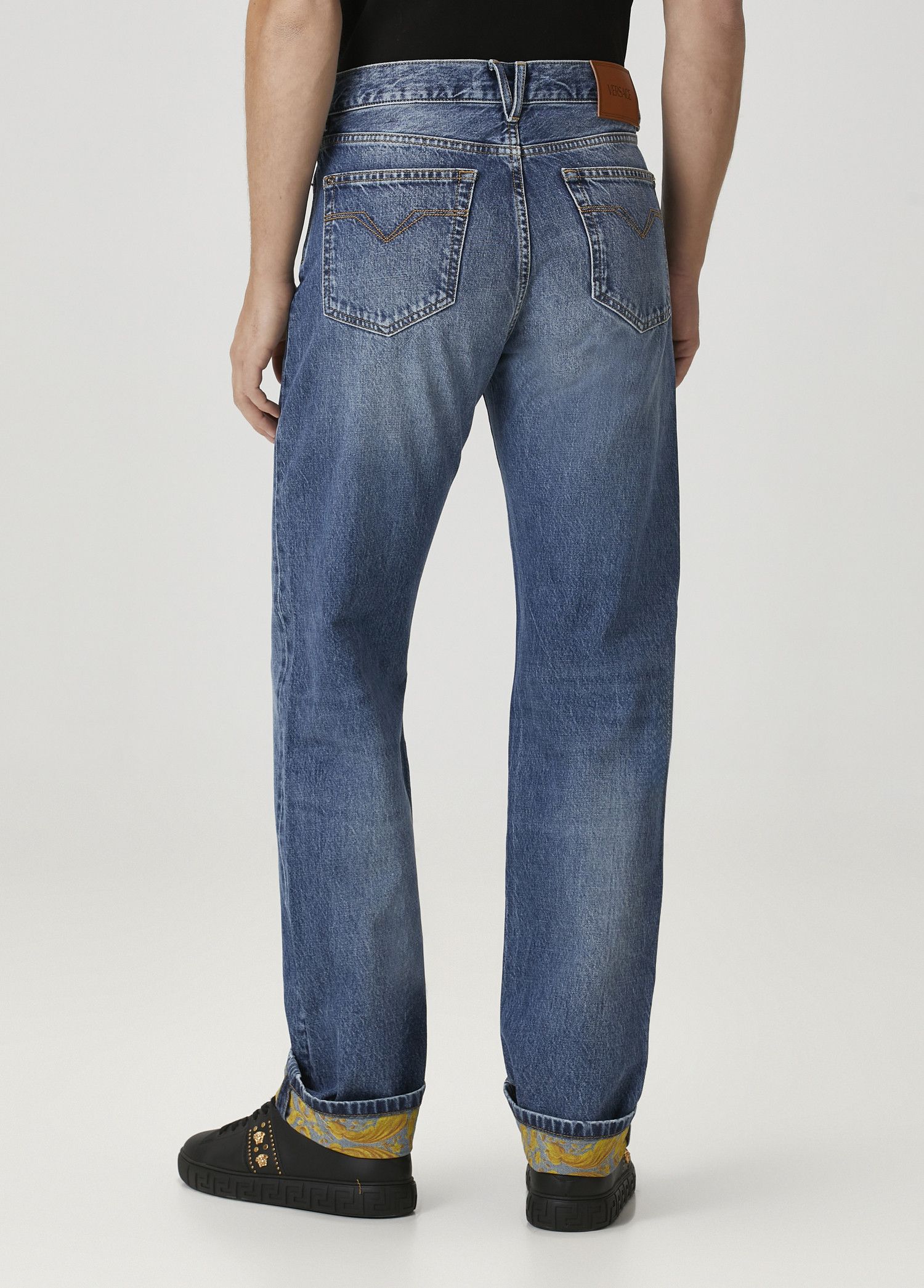 Versace VERSACE blue jeans with barocco print lower cuffs Size 32 q Size US 32 / EU 48 - 3 Thumbnail