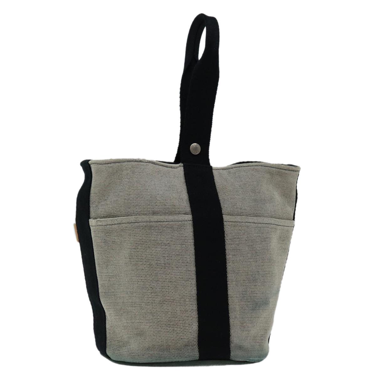 image of Hermes Sakso Mm Hand Bag Canvas Beige Auth Bs12540, Women's