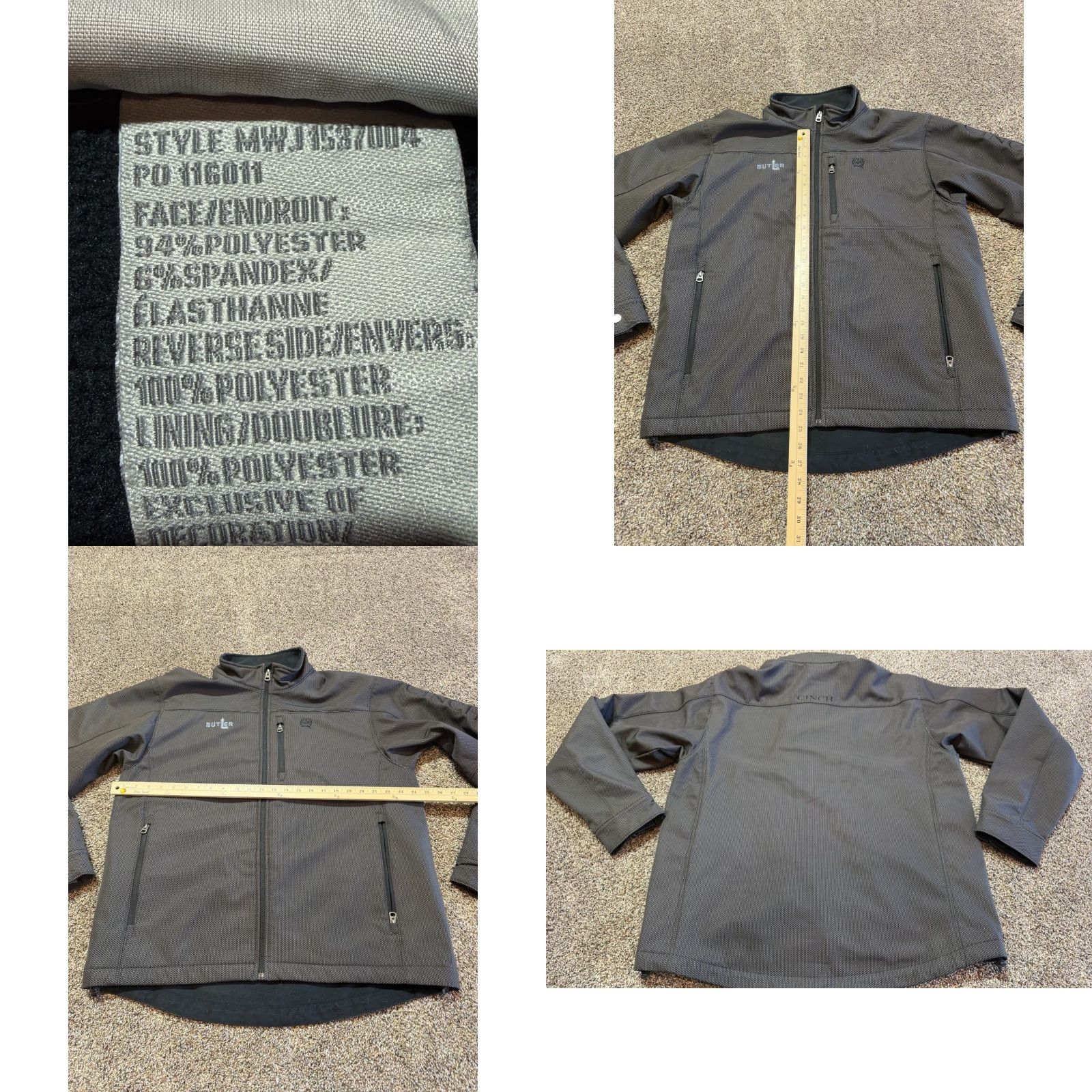 Vintage VINTAGE Cinch Men's XL Bonded Black/Brown Concealed Carry Coat Heavy Windbreaker Jacket Bomber Softshell Jacket H20 Zip Mens XL Brown Windbreaker Coat Size US XL / EU 56 / 4 - 9 Thumbnail