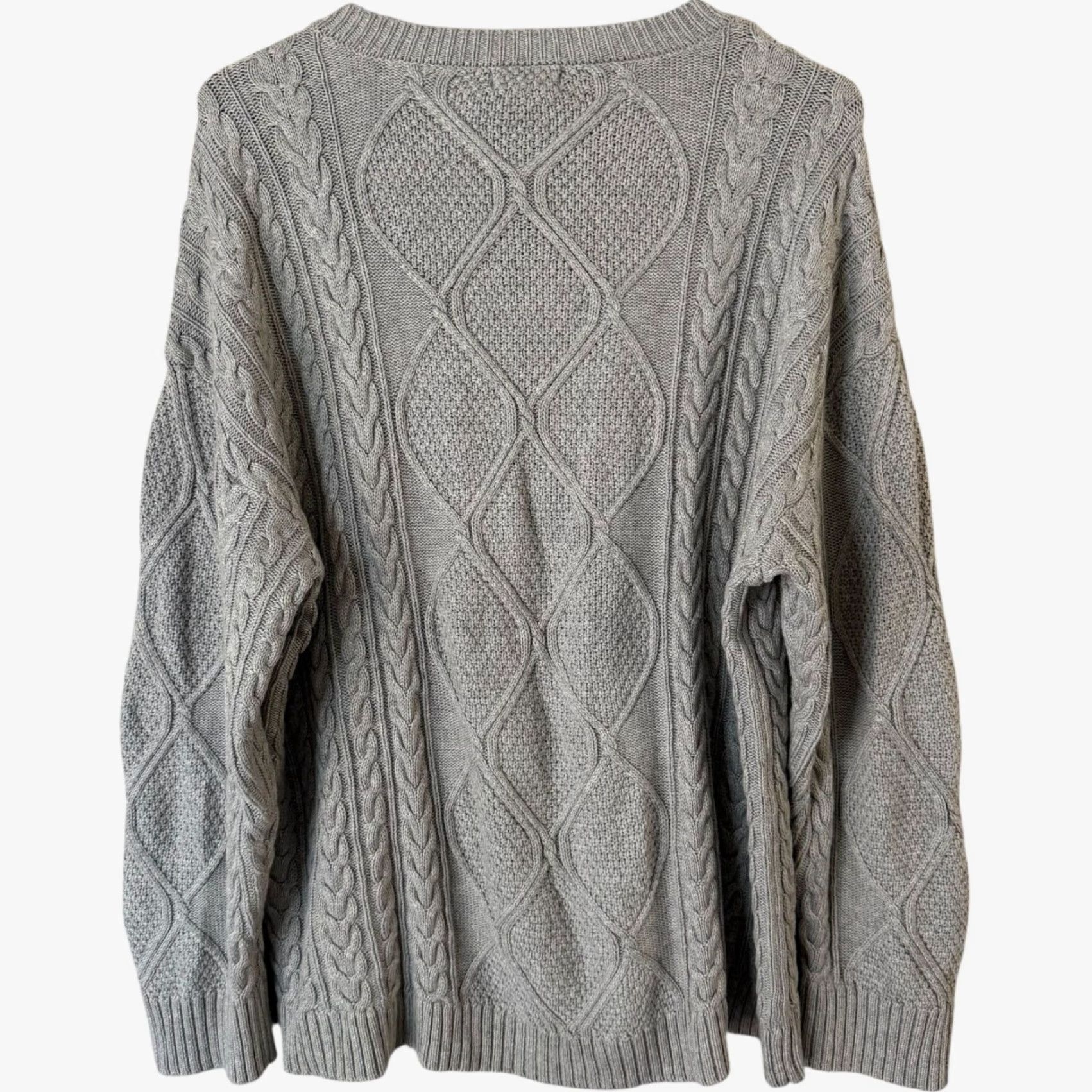 Jones New York VINTAGE Jones New York Women's Sweater Pullover Knit V-Neck Long Sleeve Fall Winter Casual Office Heather Gray Large Size L / US 10 / IT 46 - 4 Thumbnail