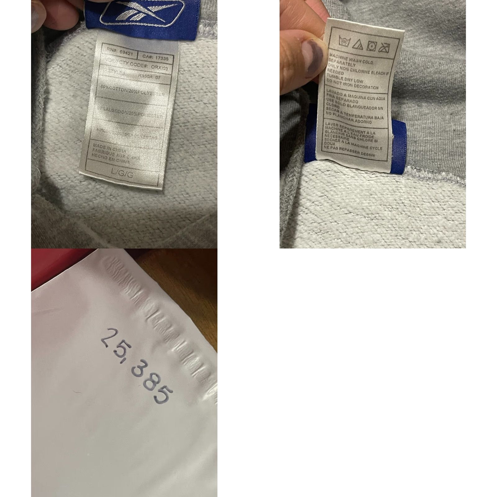 Reebok Reebok Hoodie Mens Large Gray Pullover Falcons Drawstring NFL Shirt Size US L / EU 52-54 / 3 - 8 Thumbnail