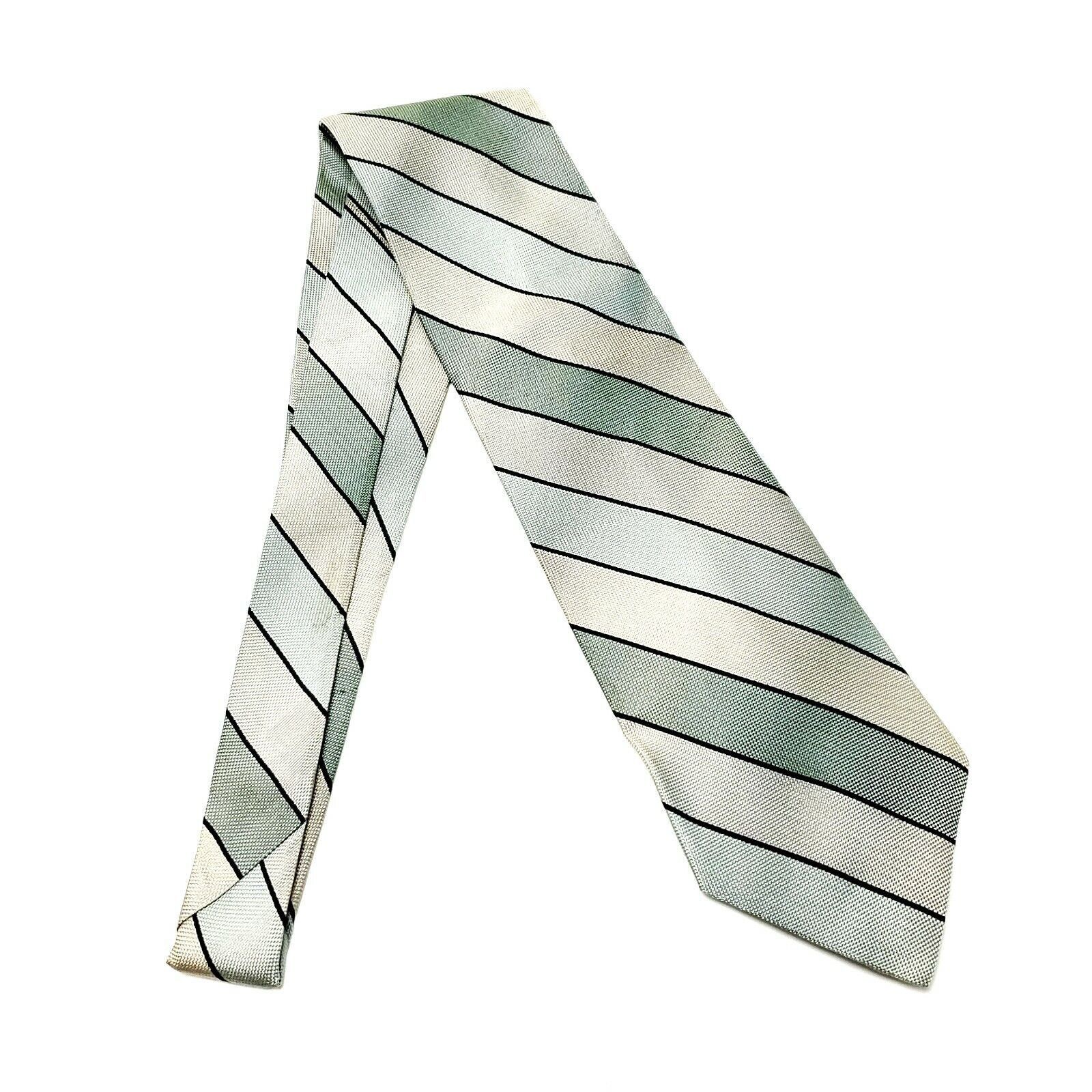 Dior Dior Signature Silk Tie Green Woven Striped Short Wide Size ONE SIZE - 7 Thumbnail
