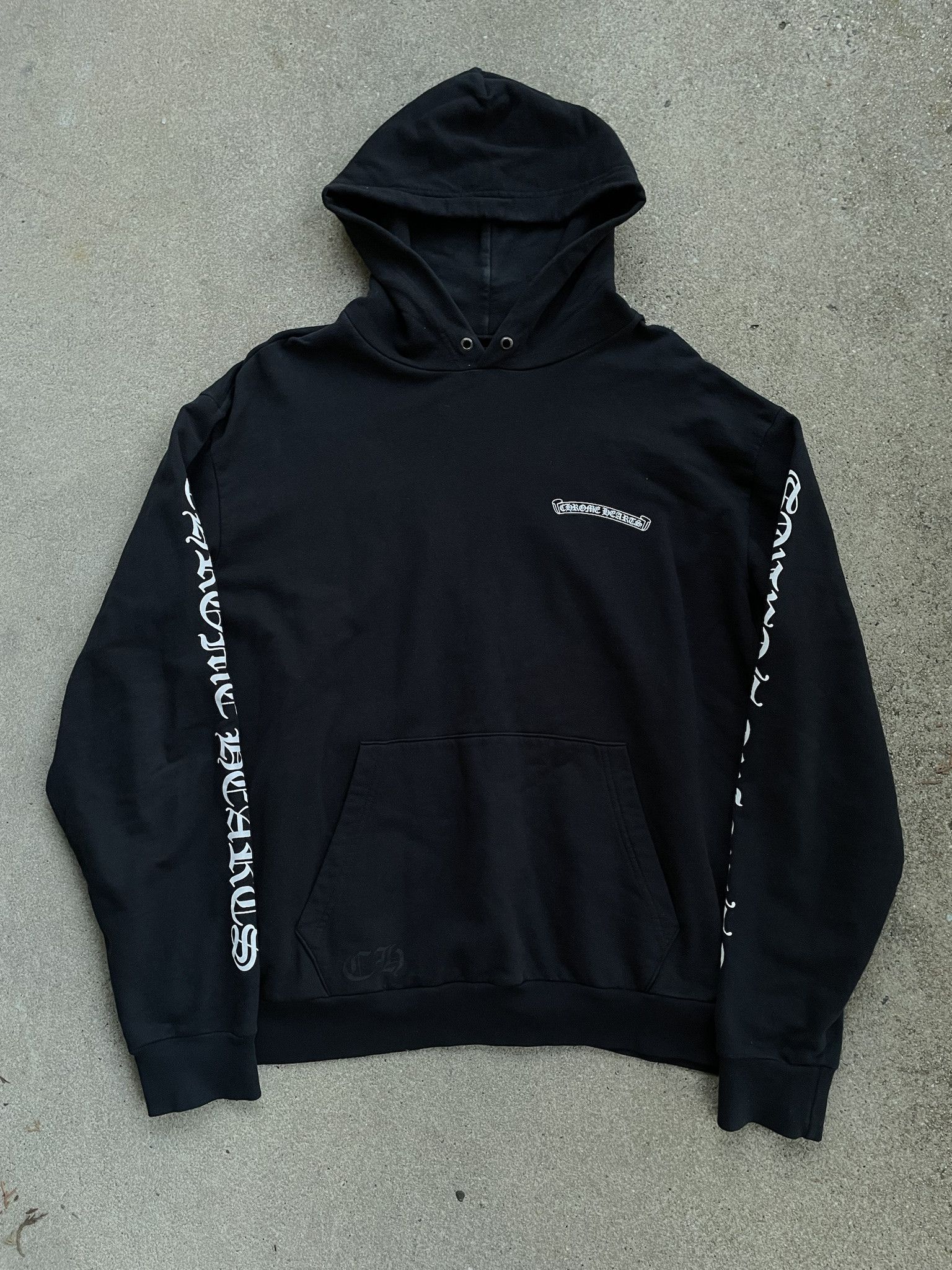 Chrome Hearts Scroll Logo Sleeve Print Hoodie