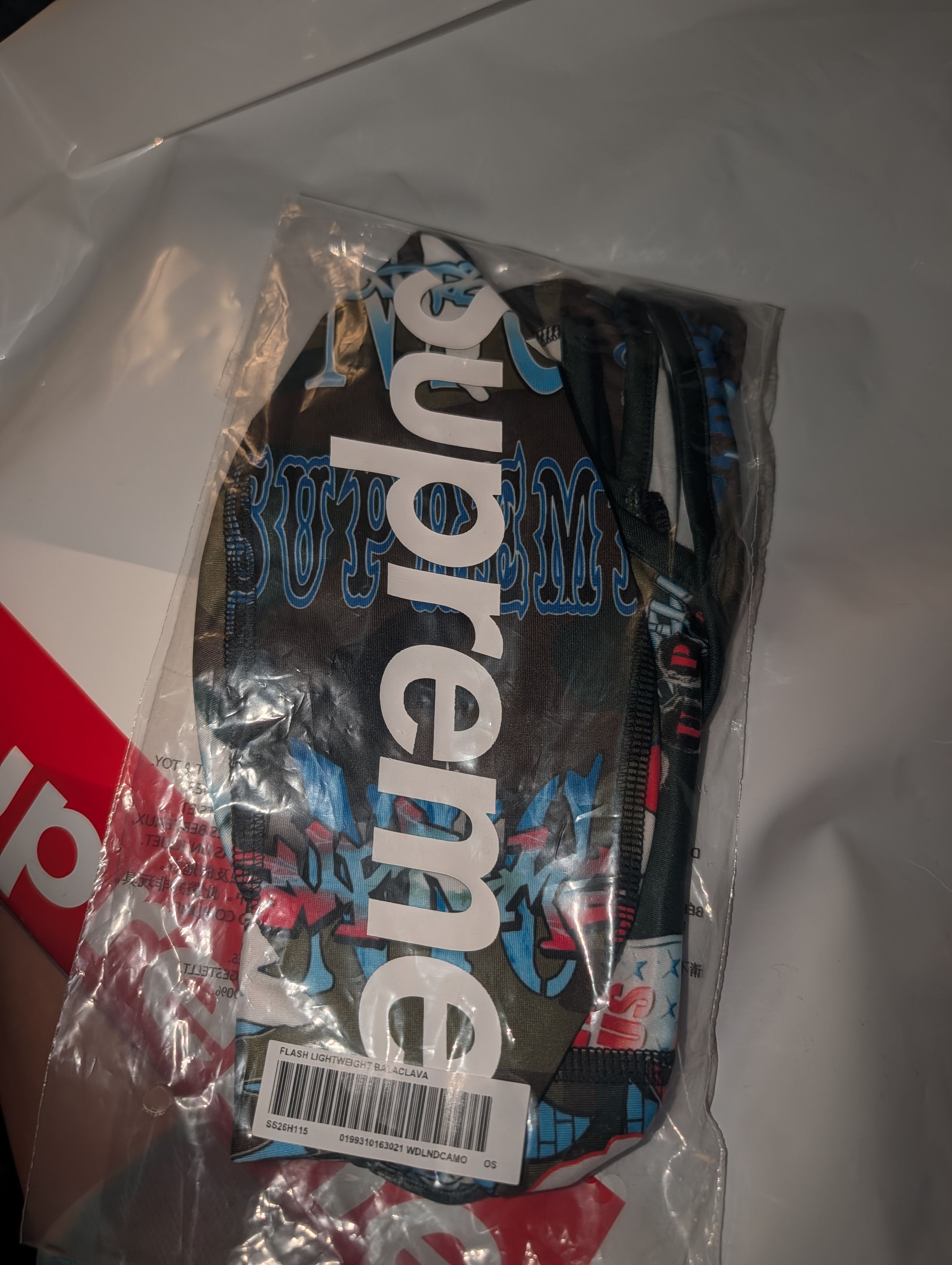 Supreme Flash Lightweight Balaclava Camo SS26 In Hand
