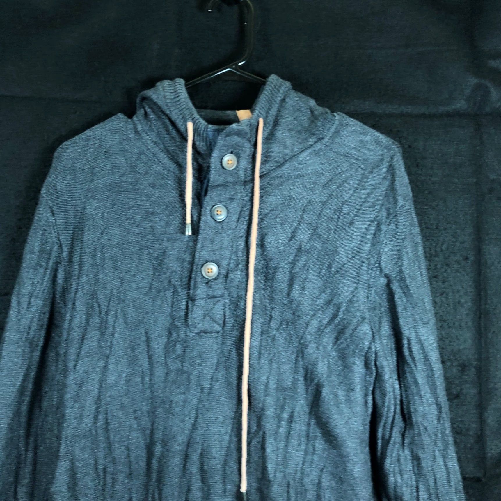 Vintage Kolby Mens Sweater Hooded Pullover Dark Gray Front Pocket Medium Size US M / EU 48-50 / 2 - 2 Thumbnail