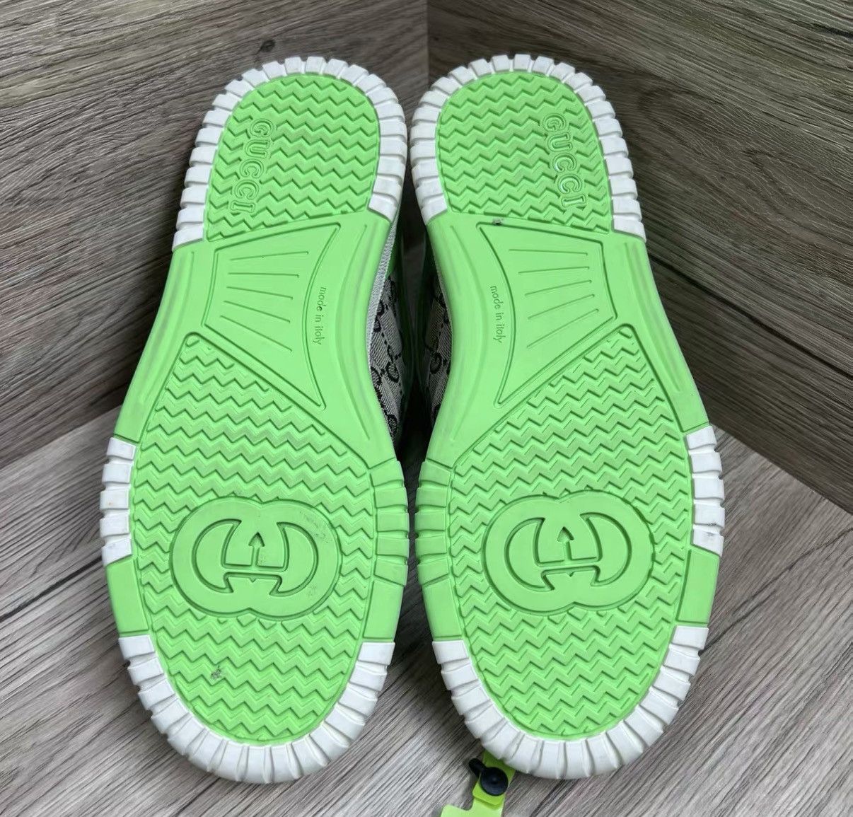 Gucci Gucci Re-Web Beige & Green Monogram Sneakers J41 Size US 7 / IT 37 - 5 Thumbnail