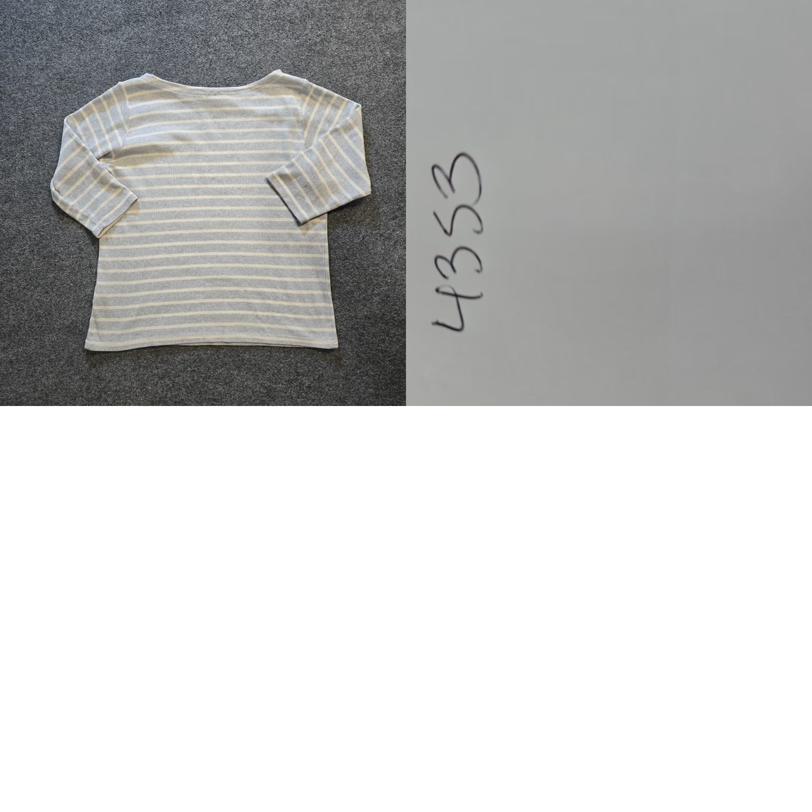 Vintage **LL Bean Gray Women's Large Striped Pullover Boat Neck Sweatshirt** User: LL Bean Gray Women's Large Striped Pullover Boat Neck Sweater Size L / US 10 / IT 46 - 8 Thumbnail