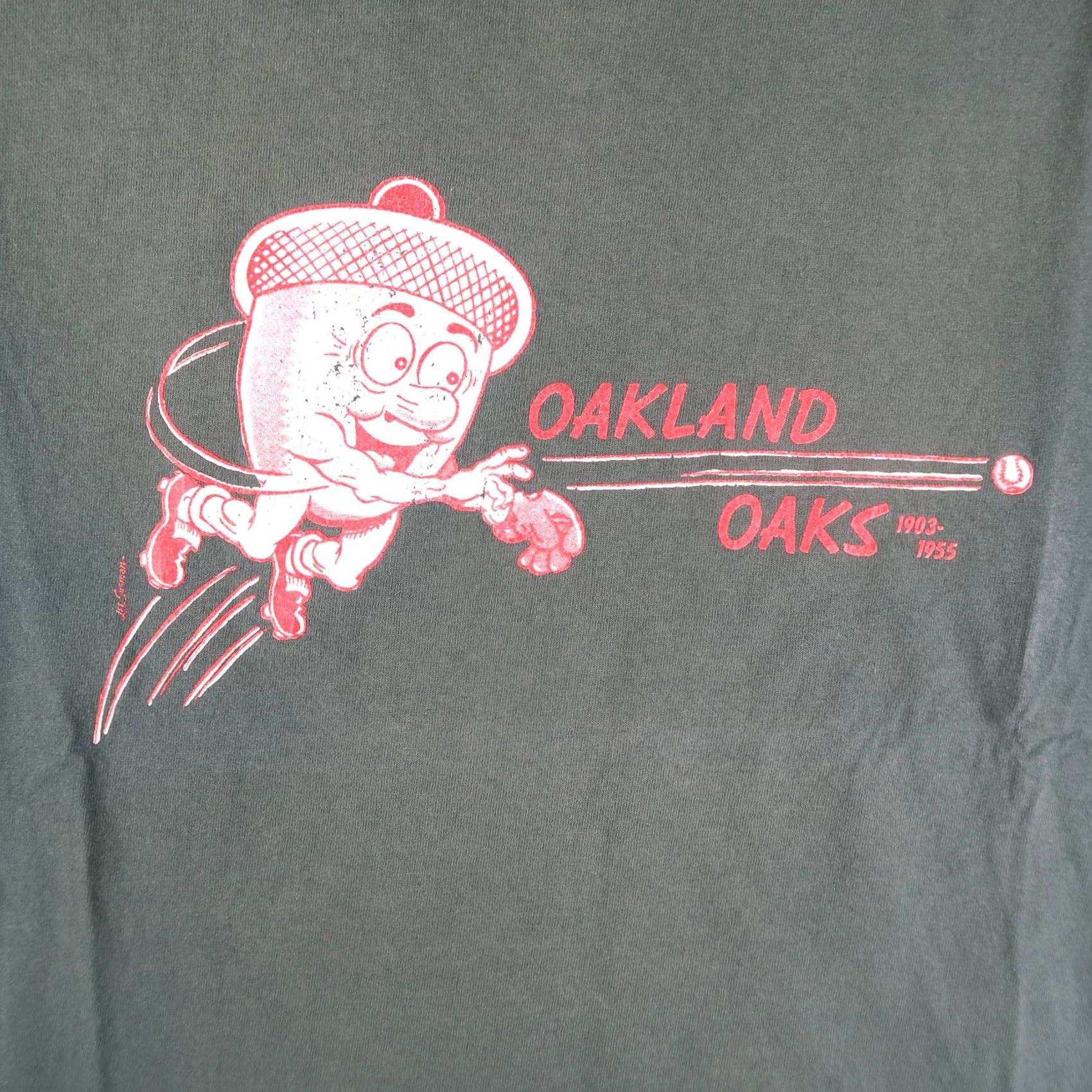 Ebbets Field Flannels VINTAGE Oakland Oaks T-Shirt Mens L Green Ebbets Field Flannels Baseball Minor League Sports Retro Outdoor 2000s Mens Size US L / EU 52-54 / 3 - 3 Thumbnail