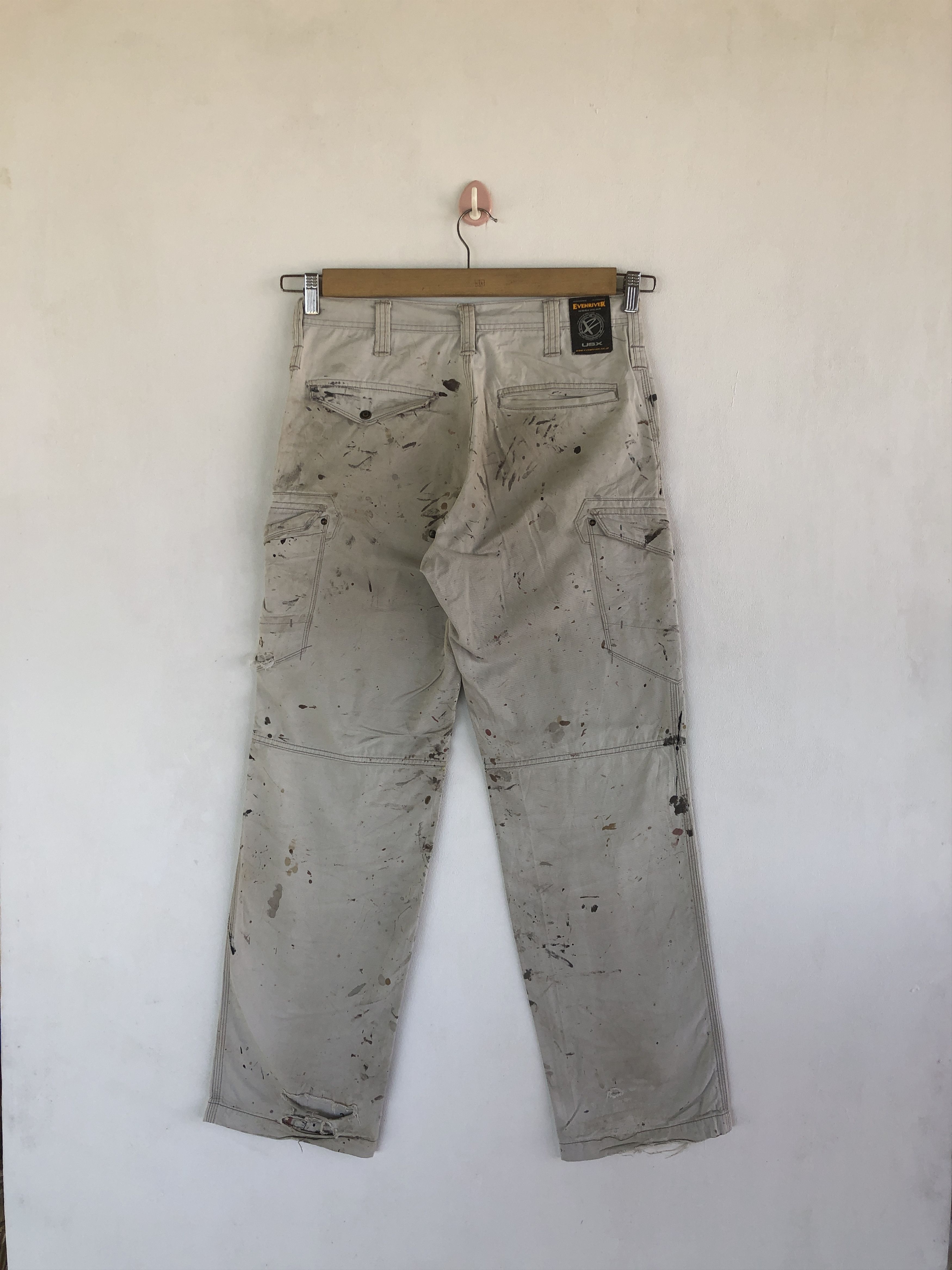 Japanese Brand Carpenter Cargo Pants Paint Splatter Multi Pockets Trousers Size US 30 / EU 46 - 2 Thumbnail