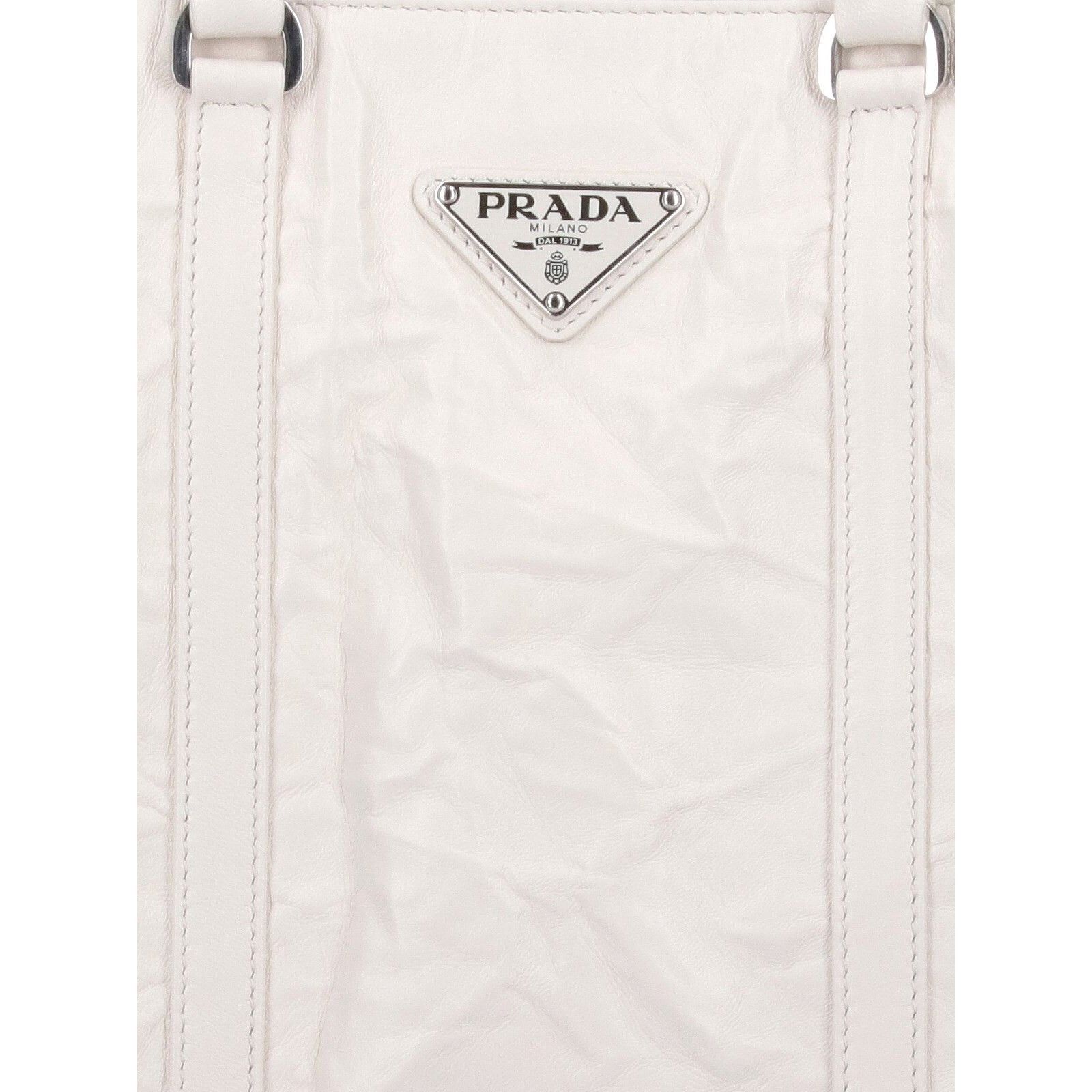 Prada PRADA White Leather Tote Bag New Size ONE SIZE - 4 Thumbnail