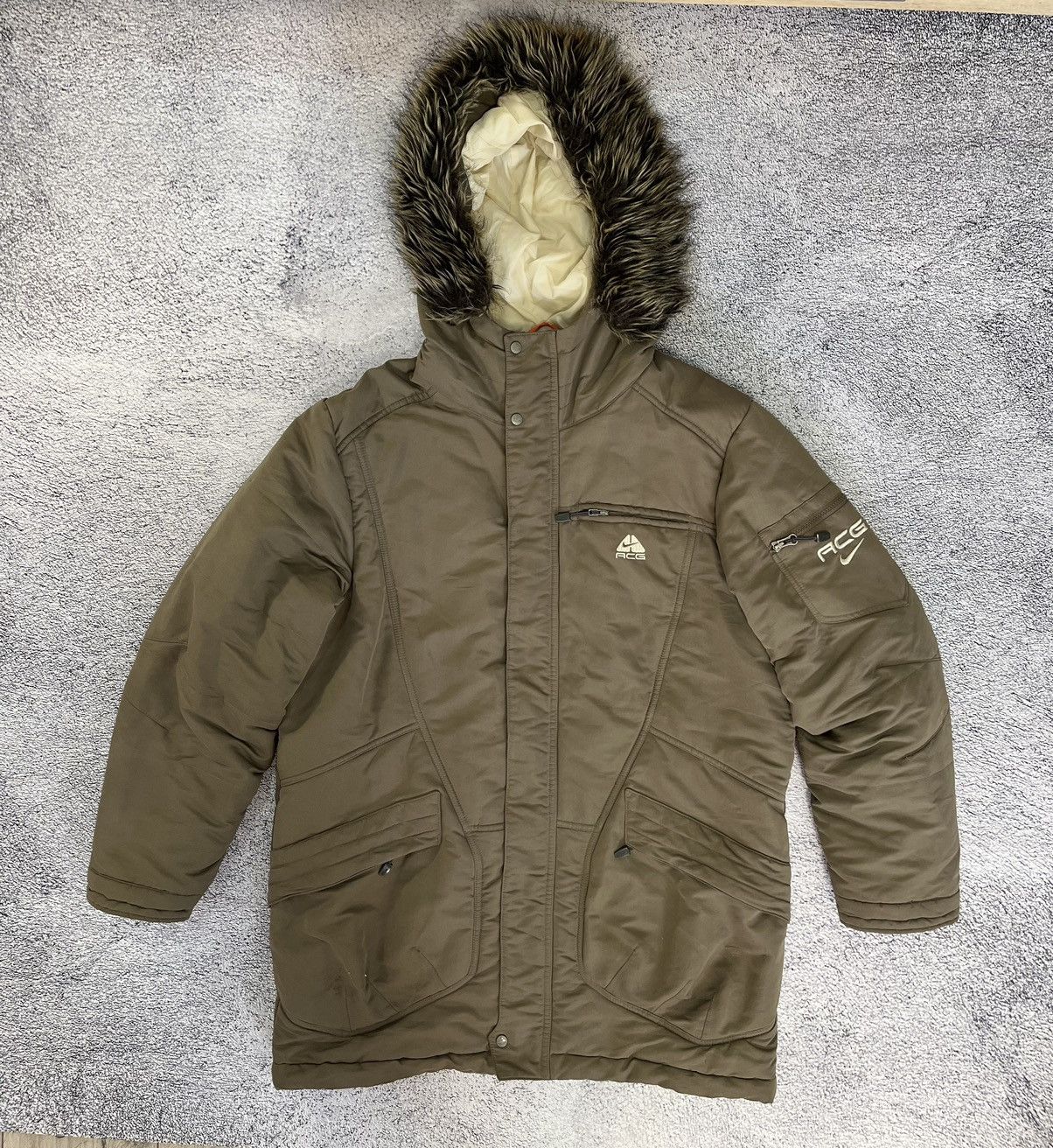 Nike × Nike ACG × Vintage Nike Acg Mens Jacket Parka Winter Vintage Winter Beige SizeM Size US M / EU 48-50 / 2 - 1 Thumbnail