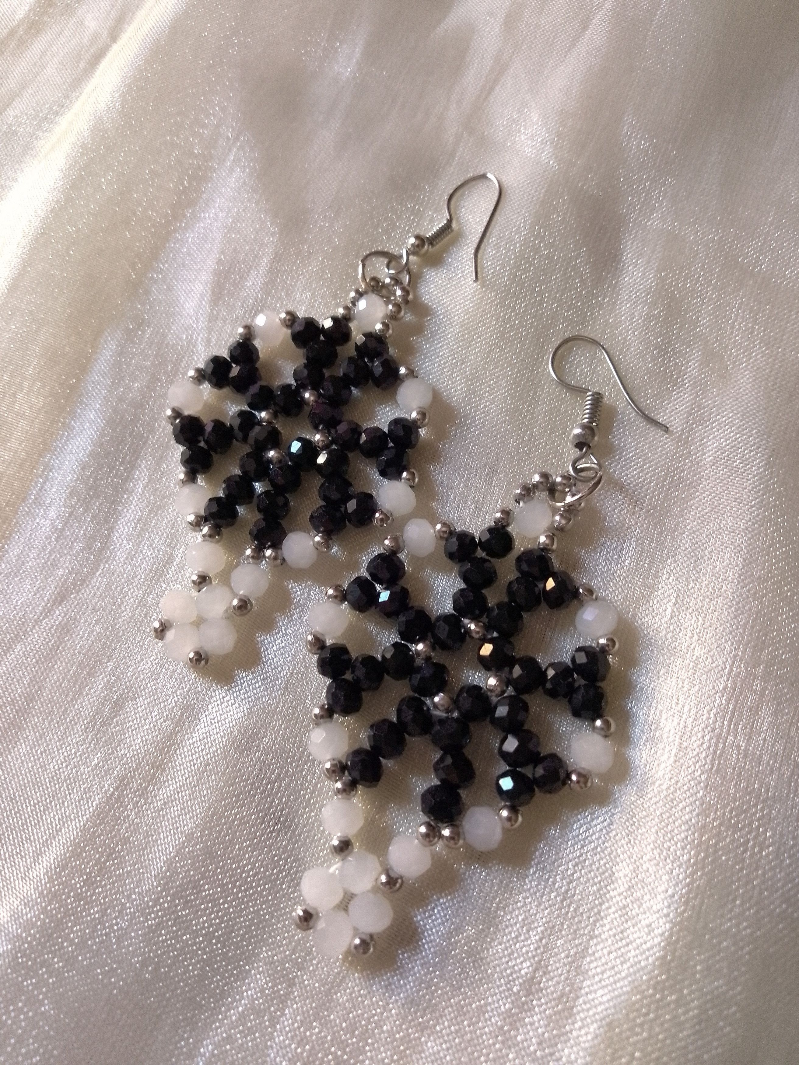 Handmade Necklace Vintage black/white Earrings Pearls tourmaline Size ONE SIZE - 5 Thumbnail