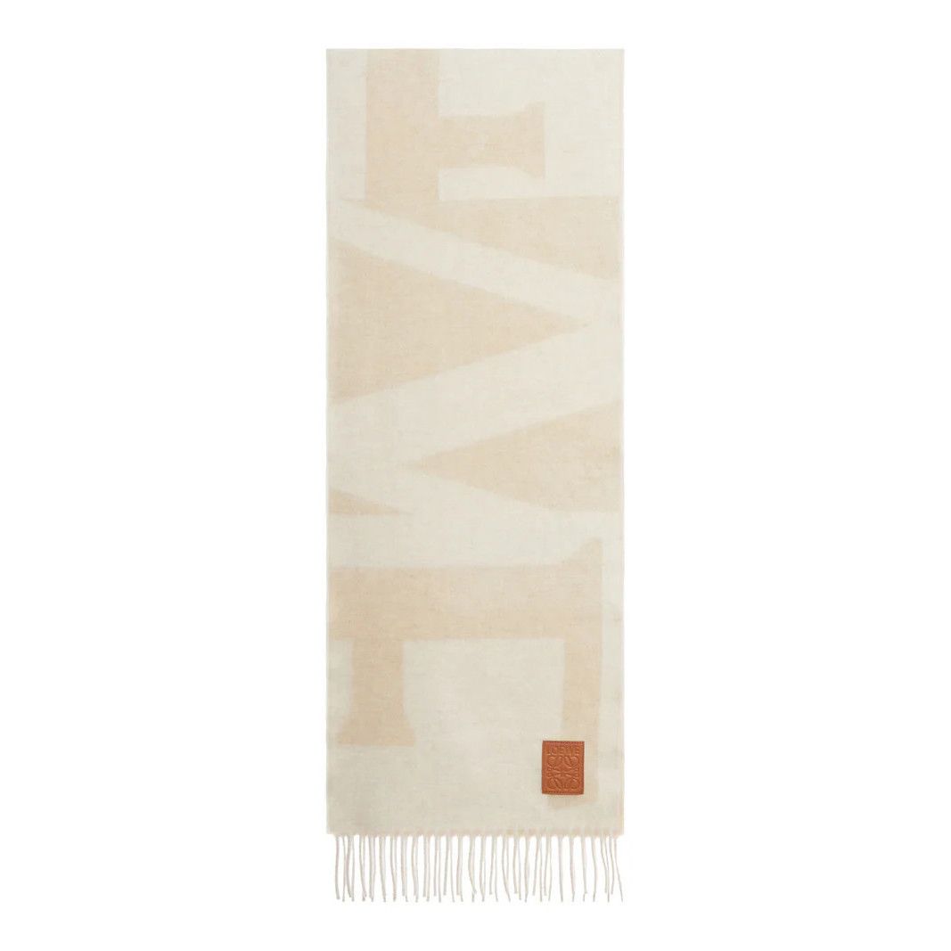 Loewe LOEWE Light Beige Cashmere Scarf New & Authentic Size ONE SIZE - 1 Thumbnail