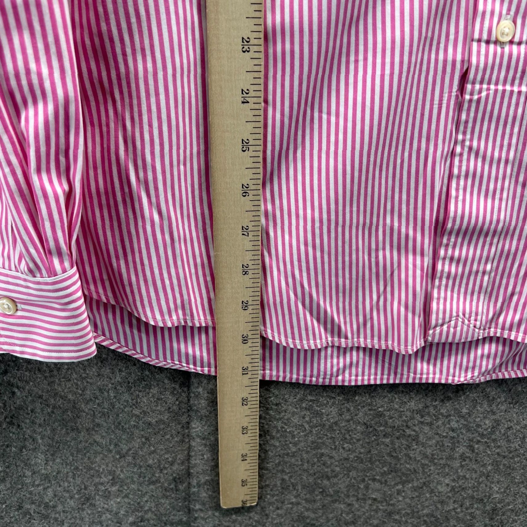 Polo Ralph Lauren VINTAGE Polo Ralph Lauren Shirt Mens XL Pink White Stripes Custom Fit Pony Oxford Size US XL / EU 56 / 4 - 5 Thumbnail