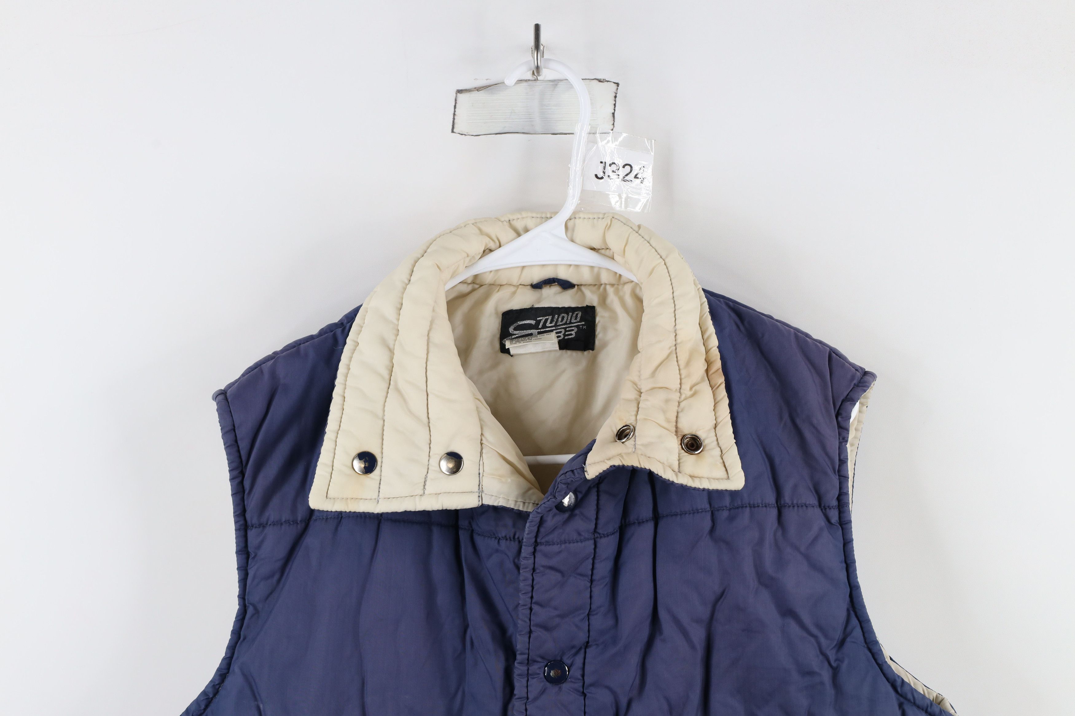 Vintage Vintage 70s Streetwear Button Puffer Vest Jacket Blue Size US M / EU 48-50 / 2 - 2 Thumbnail