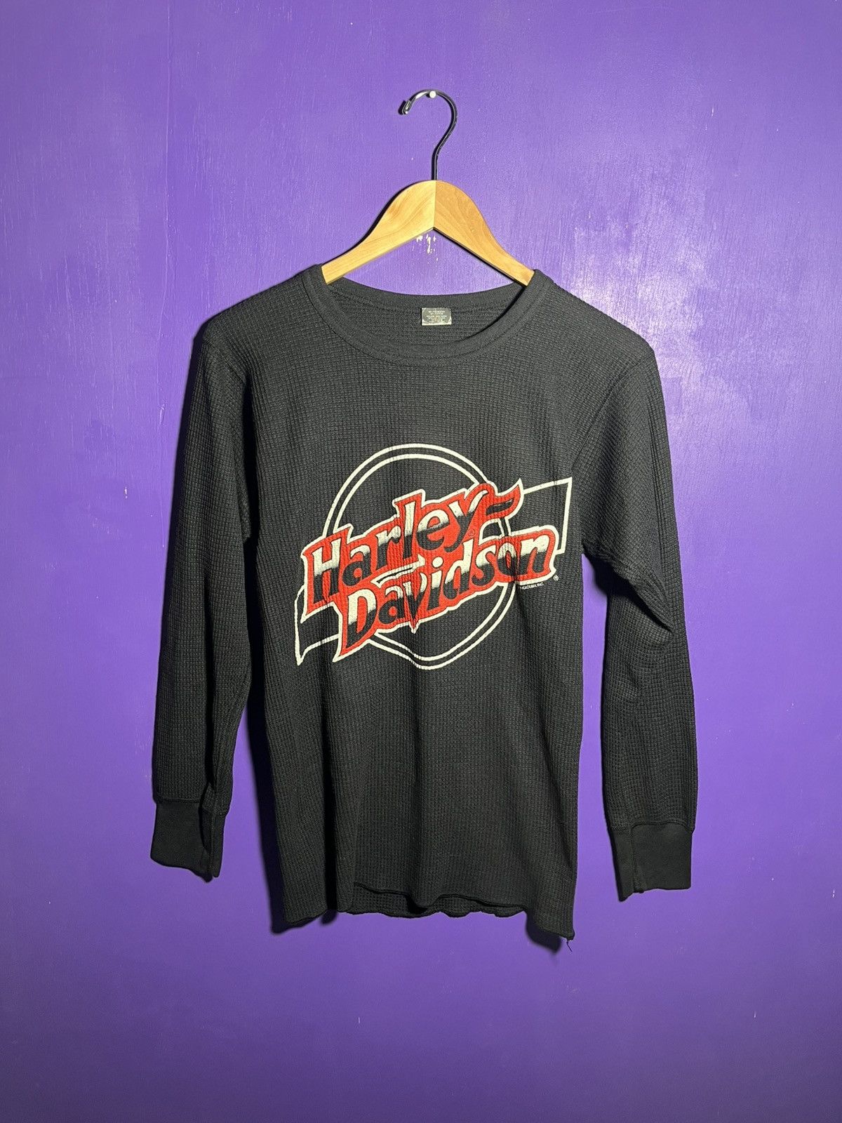 Harley Davidson × Vintage Vintage 1992 Harley Davidson red logo thermal long-sleeve Size US L / EU 52-54 / 3 - 1 Thumbnail