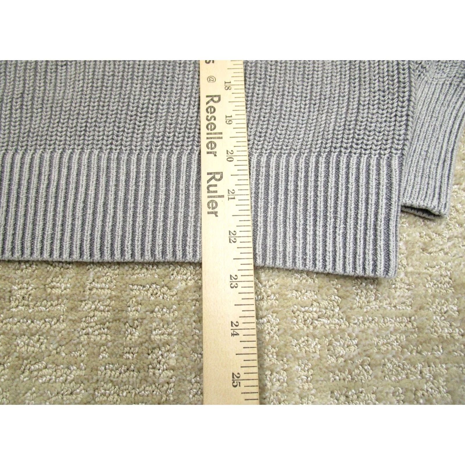 Faherty Faherty Sweater Women M Gray Quarter Zip Mock Neck Organic Cotton Pullover Knit Long Sleeve Raglan Logo Casual Travel 1/4 Zip Fall Winter Modern Size M / US 6-8 / IT 42-44 - 6 Thumbnail
