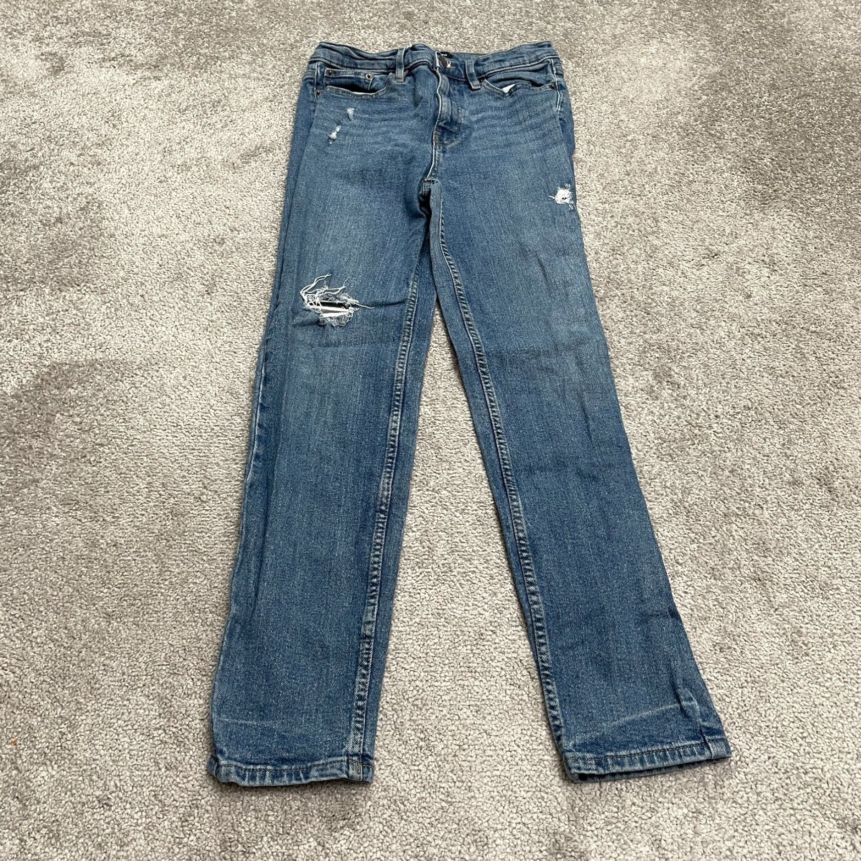 Calvin Klein Calvin Klein Jeans Women High Rise Slim Skinny Denim 28x27 Blue 4/27 Distressed 5-Pocket USA City Vintage No Size 27" / US 4 / IT 40 - 2 Thumbnail